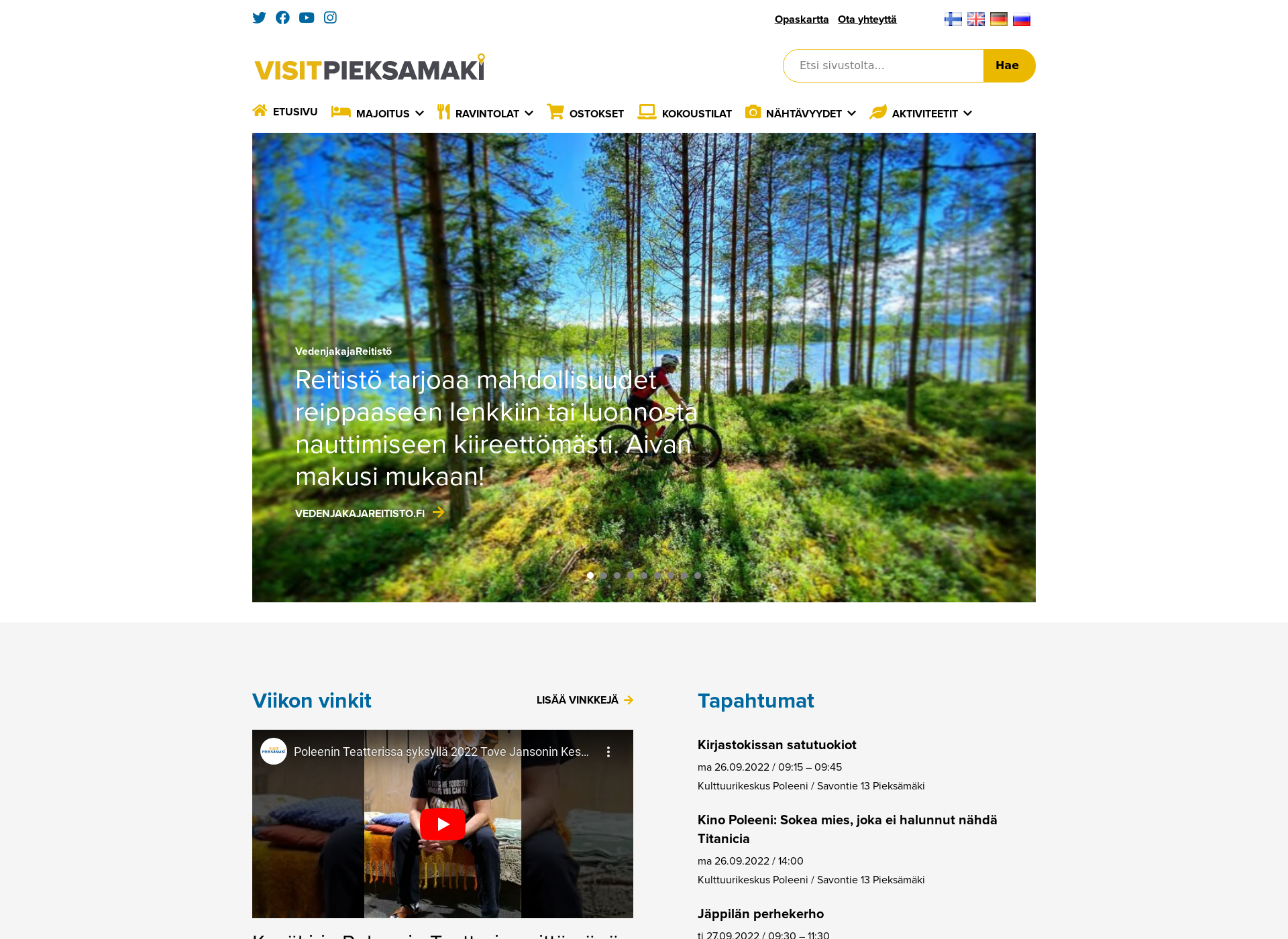 Screenshot for visitpieksamaki.fi