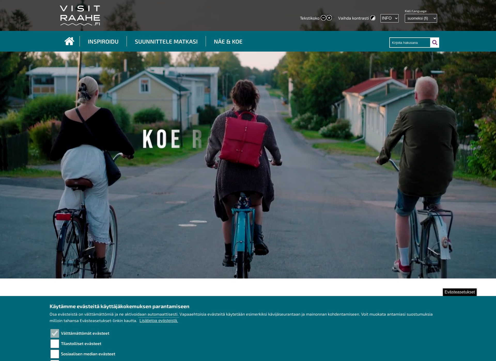 Screenshot for visitraahe.fi