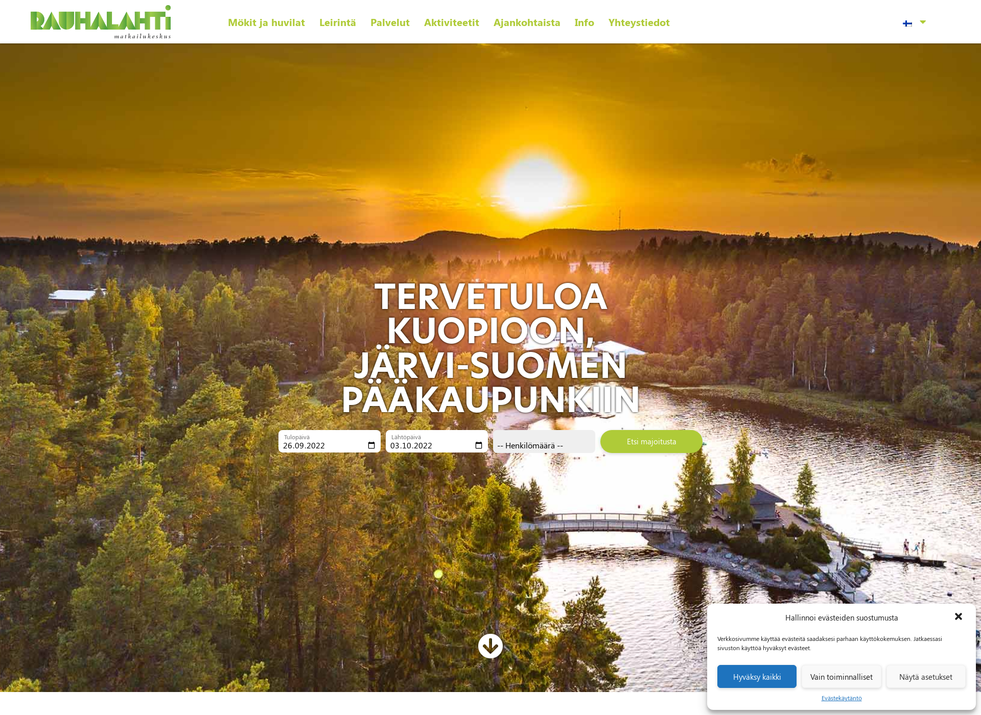 Skärmdump för visitrauhalahti.fi