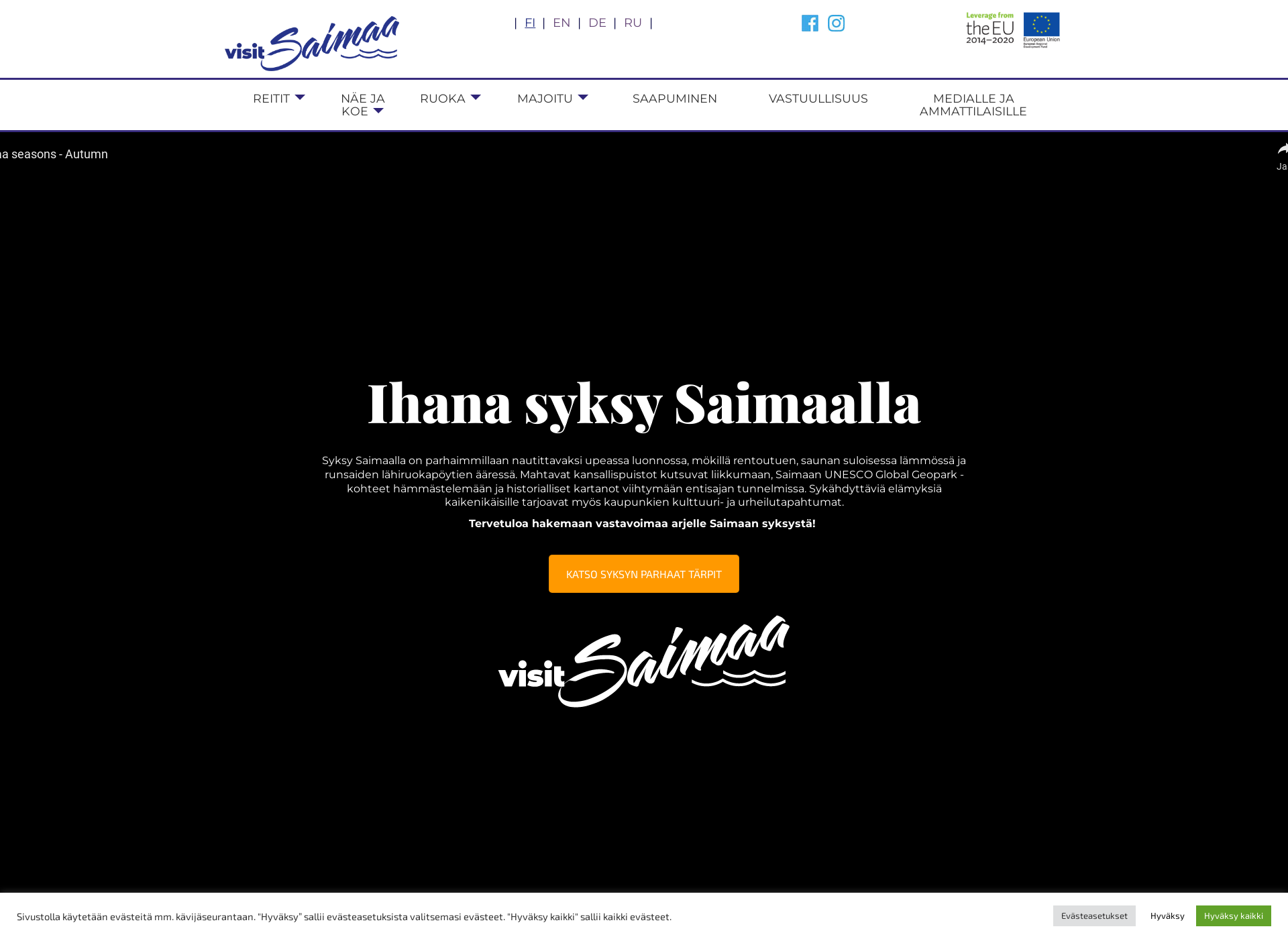 Skärmdump för visitsaimaa.fi