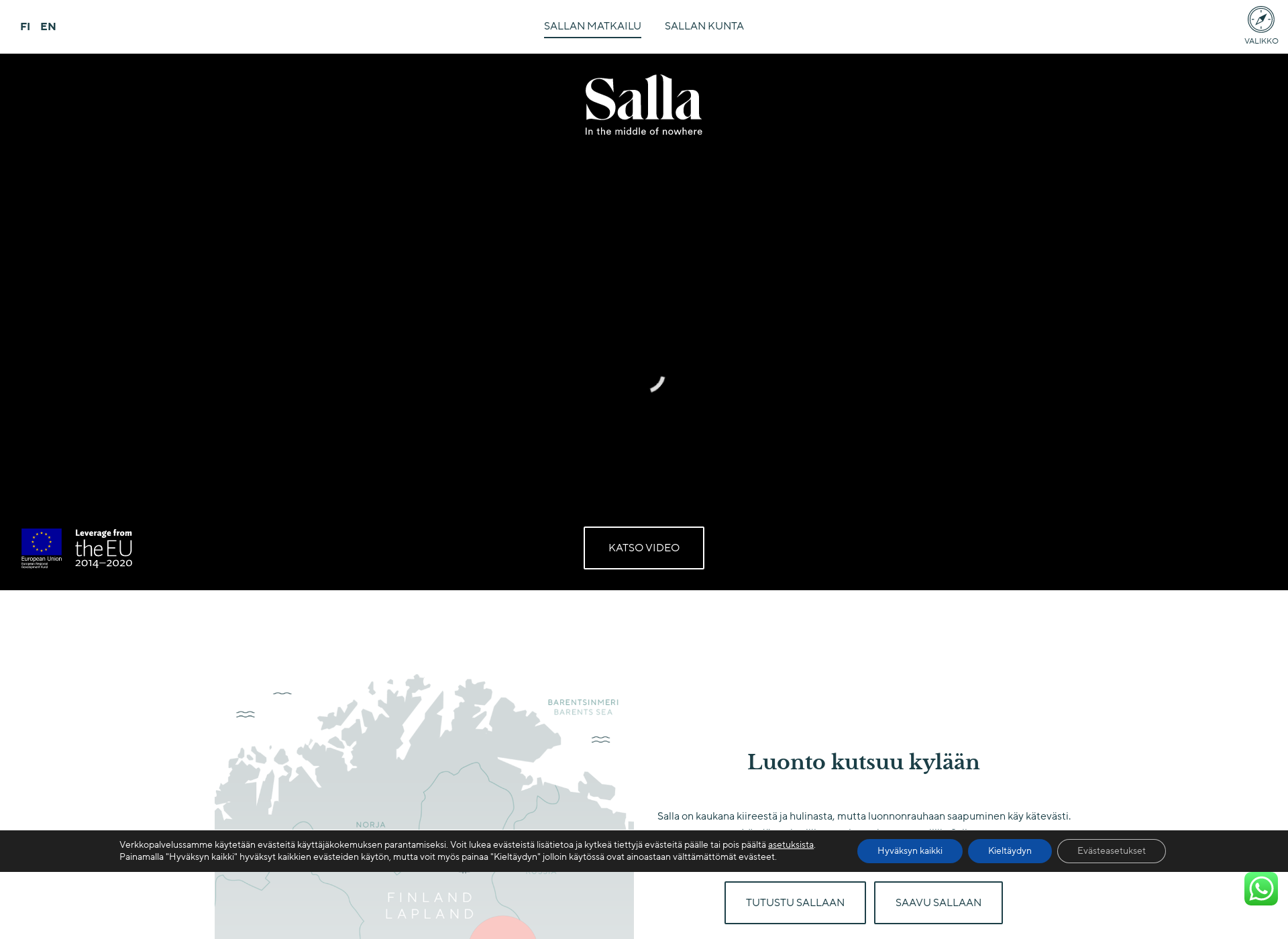 Skärmdump för visitsalla.fi