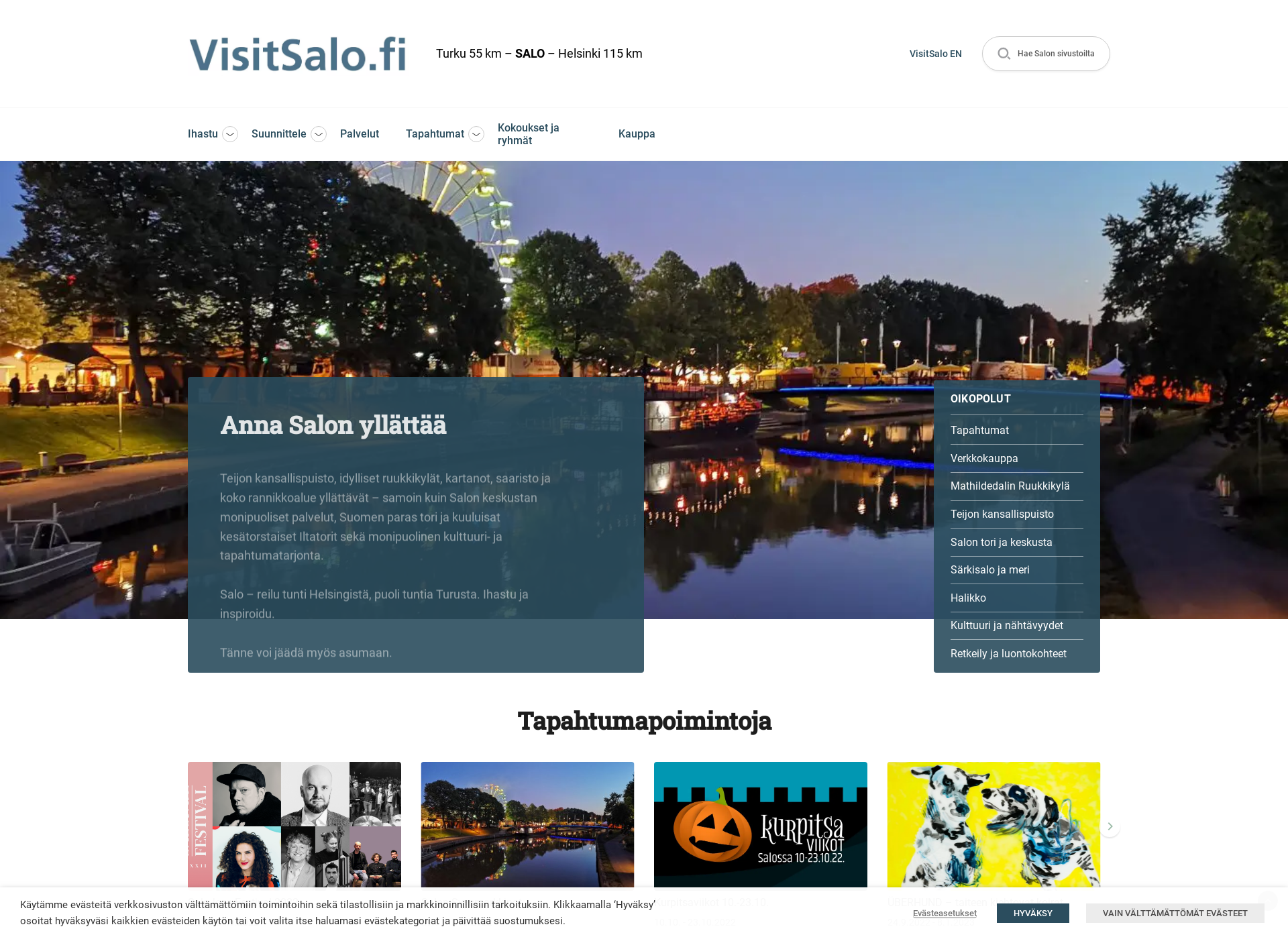 Screenshot for visitsalo.fi