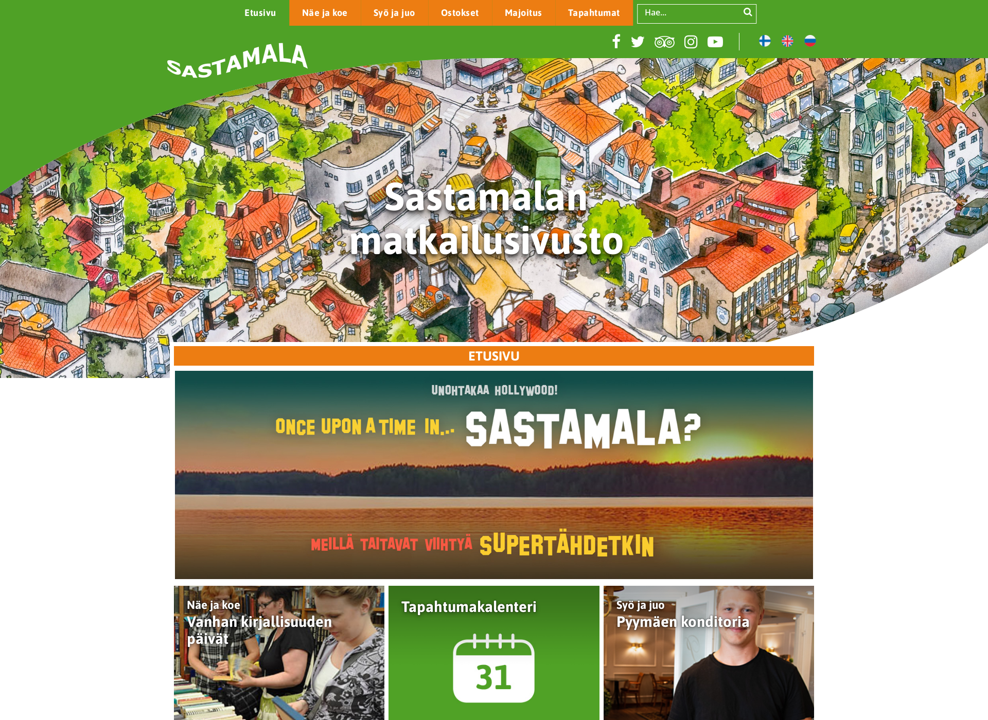 Skärmdump för visitsastamala.fi