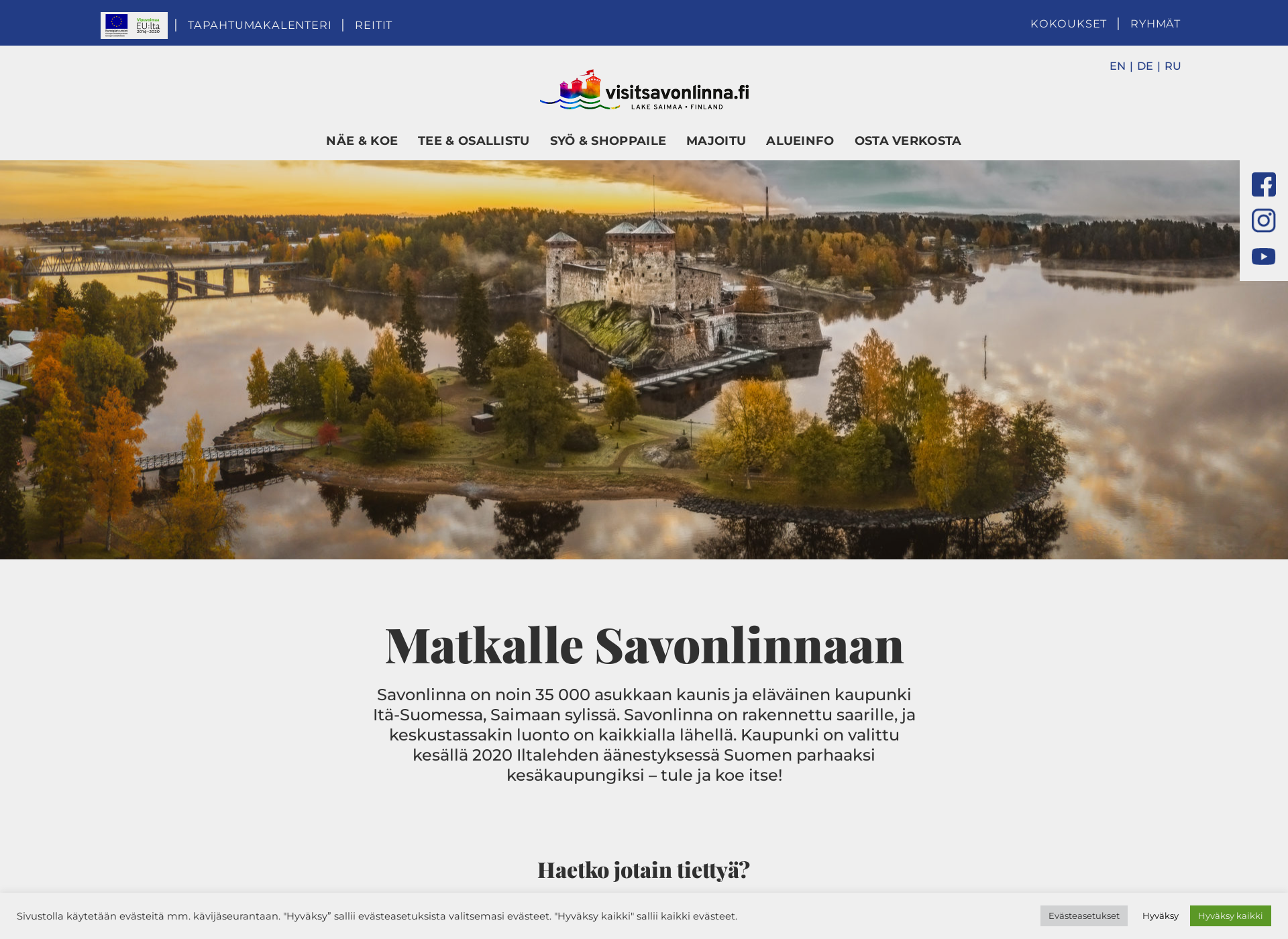 Näyttökuva visitsavonlinna.fi