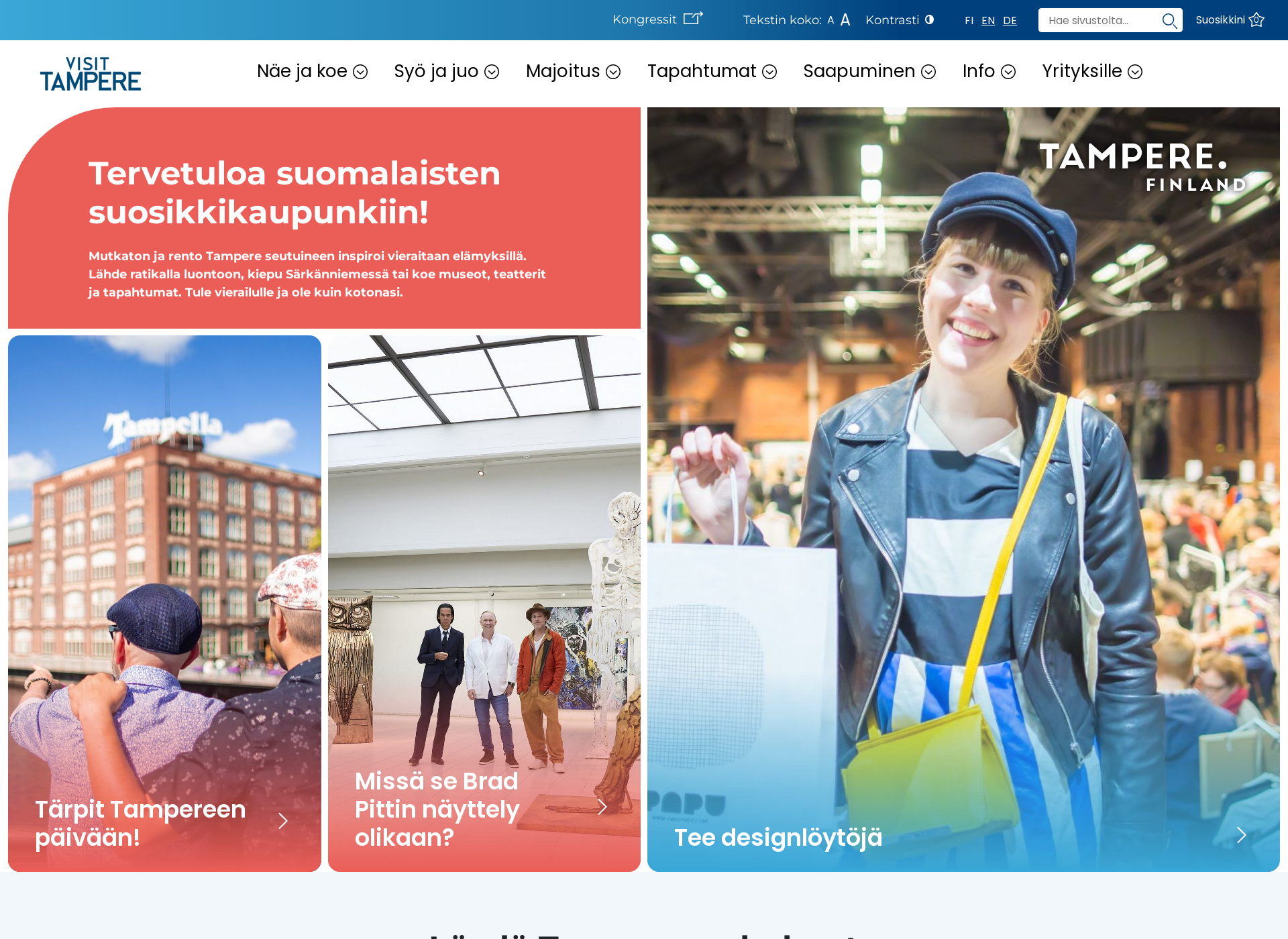 Skärmdump för visittampere.fi