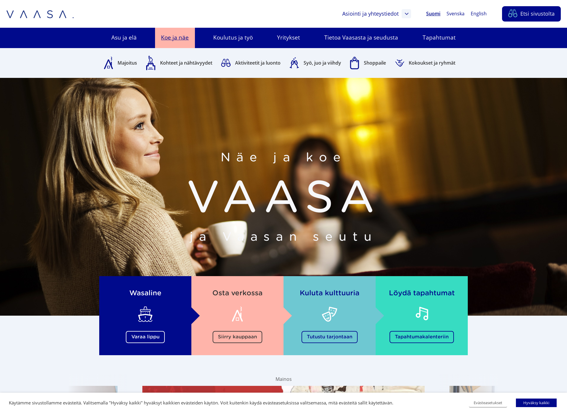 Screenshot for visitvaasa.fi