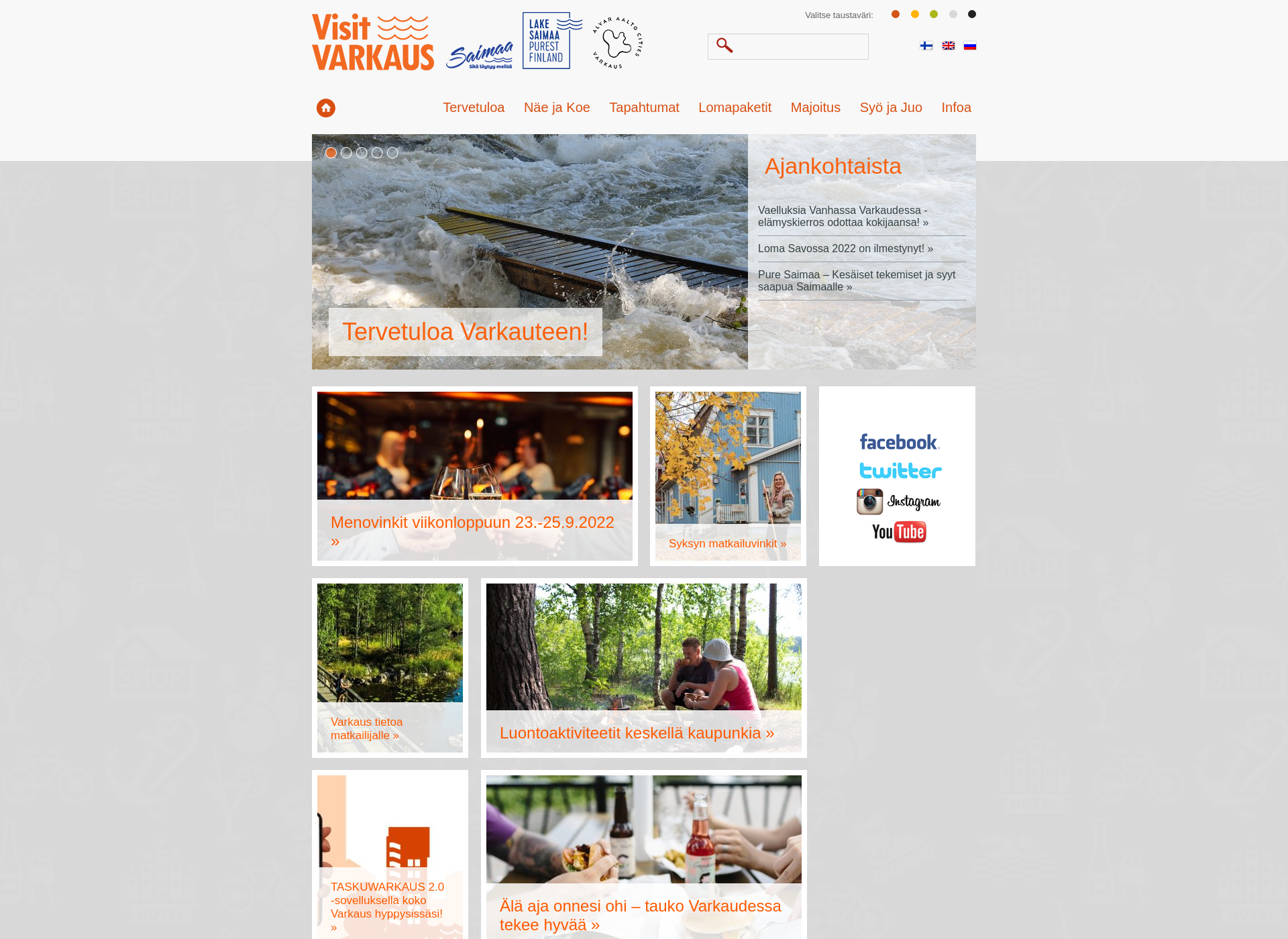 Screenshot for visitvarkaus.fi