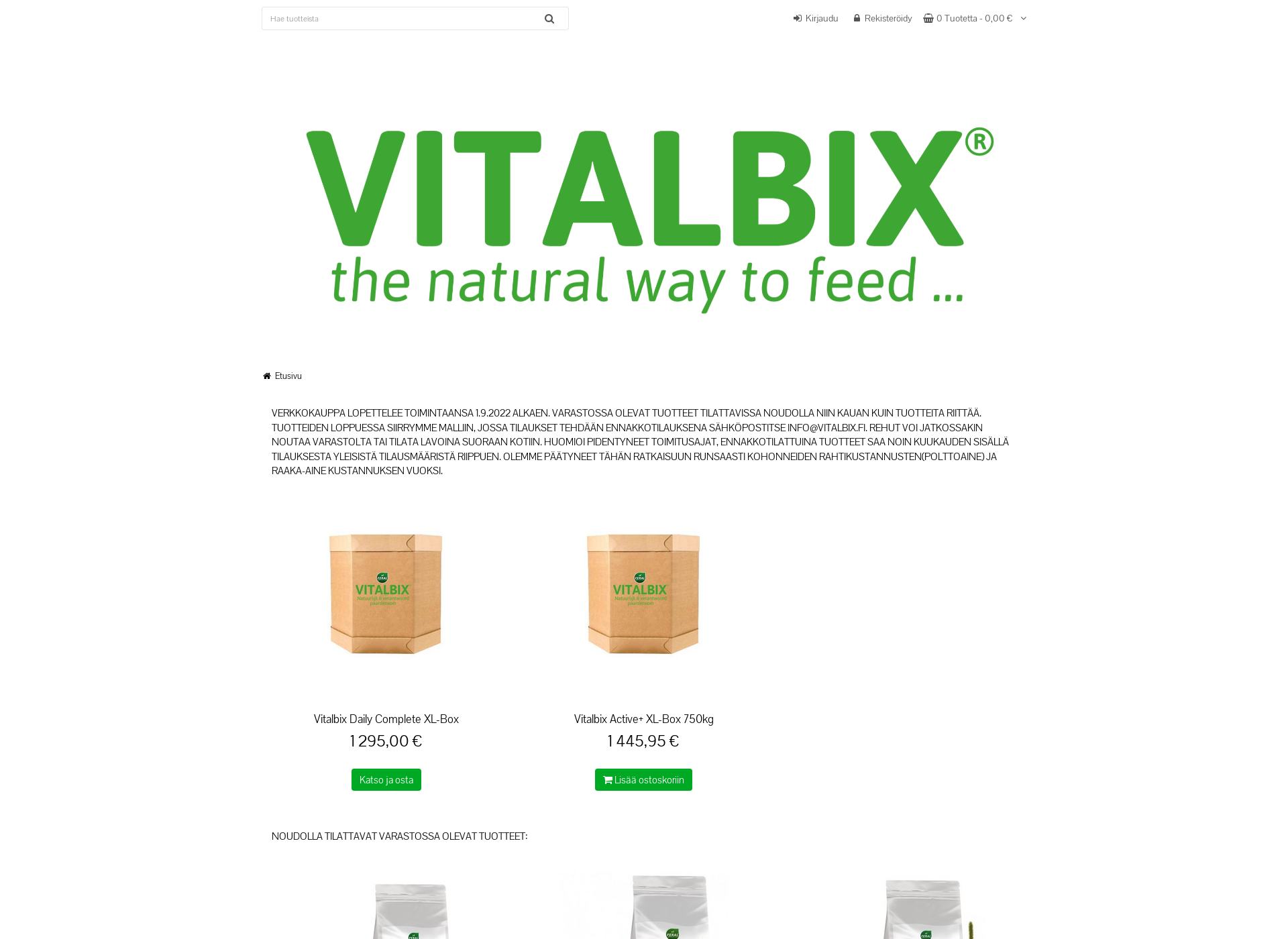 Screenshot for vitalbix-verkkokauppa.fi