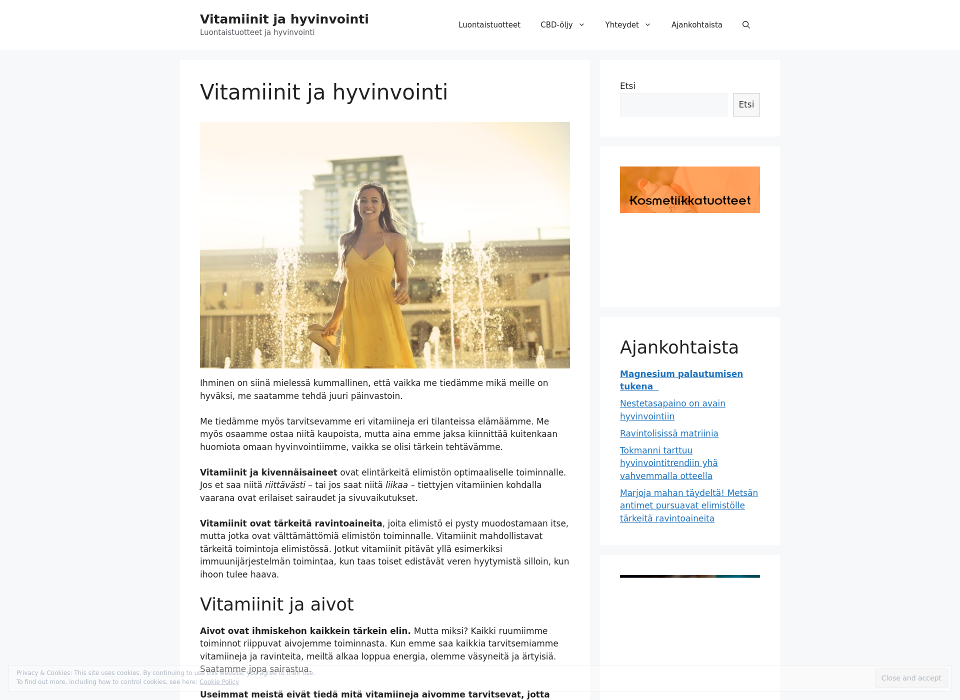 Skärmdump för vitaminpharmacy.fi