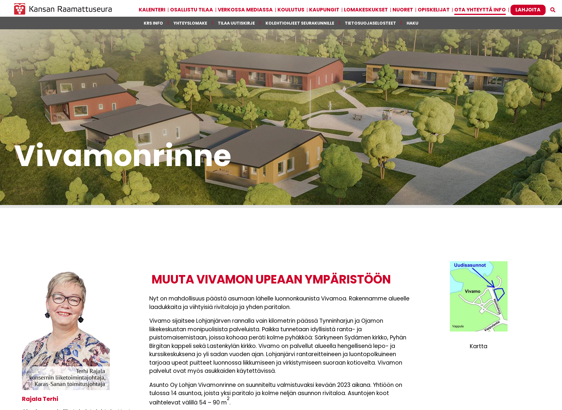 Skärmdump för vivamonrinne.fi