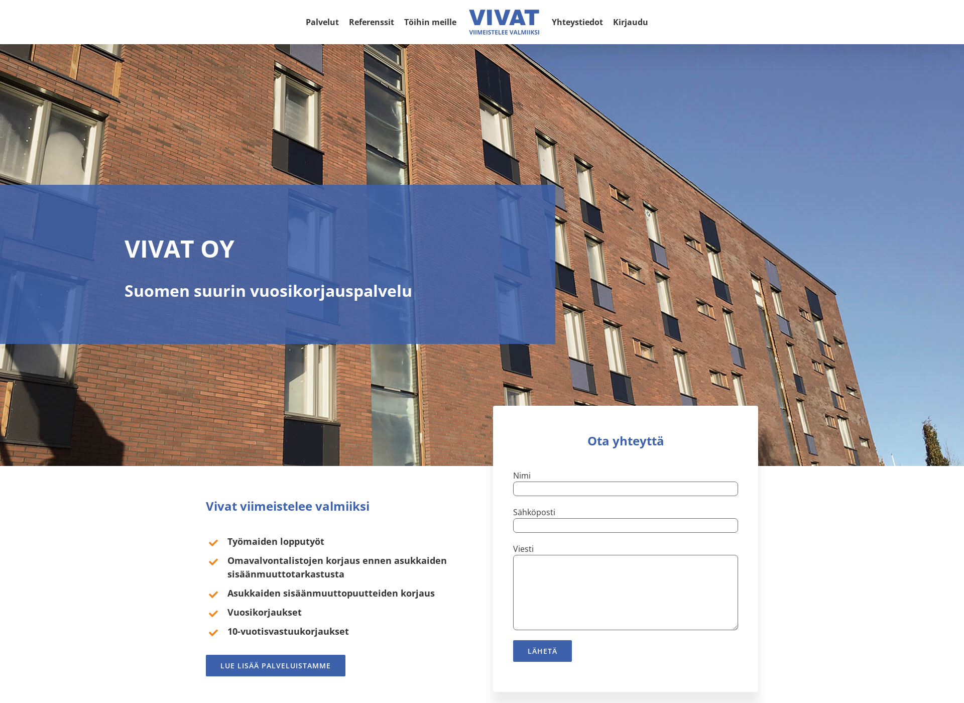 Screenshot for vivat.fi