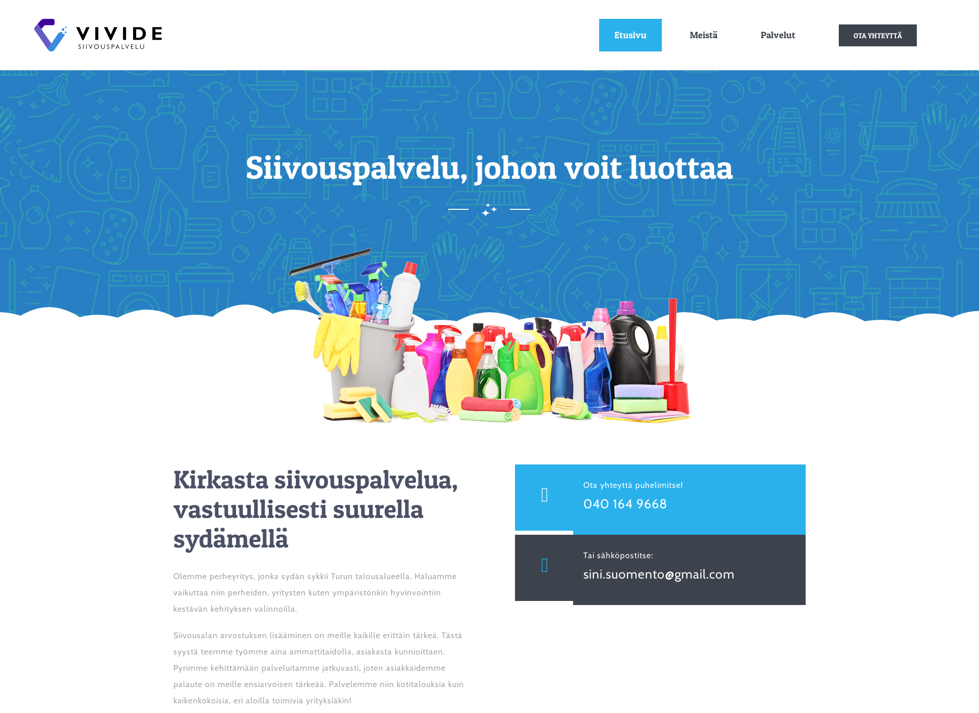 Skärmdump för vivide.fi
