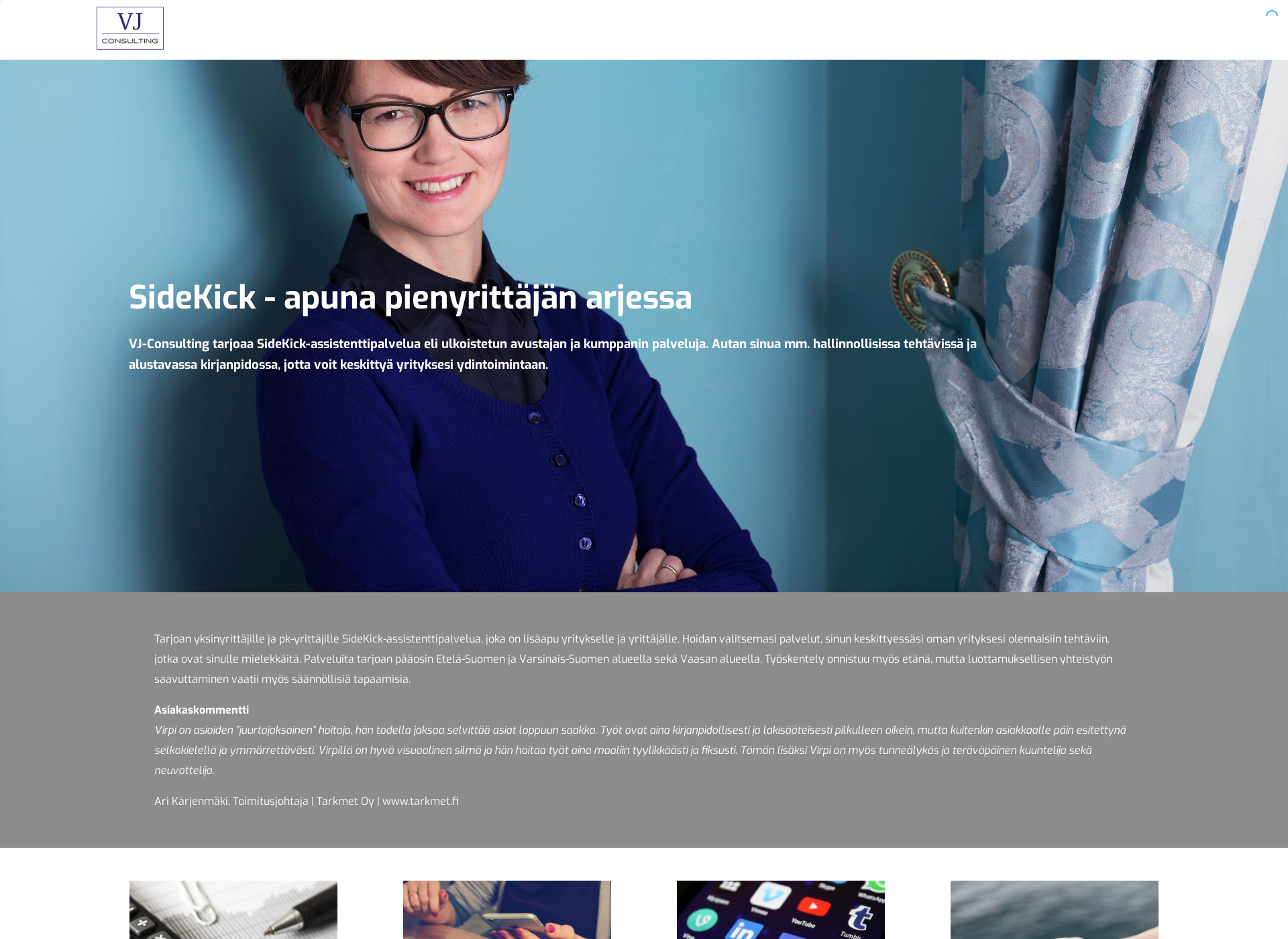 Skärmdump för vj-consulting.fi