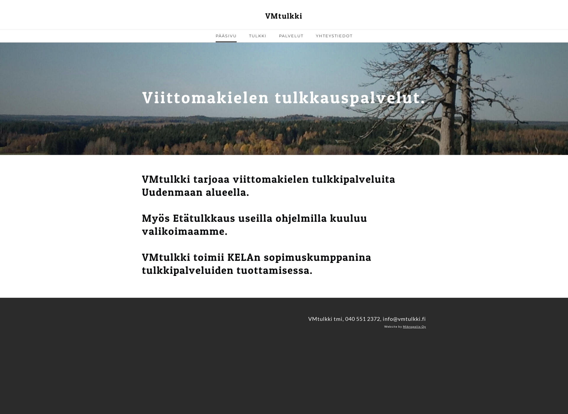 Screenshot for vmtulkki.fi
