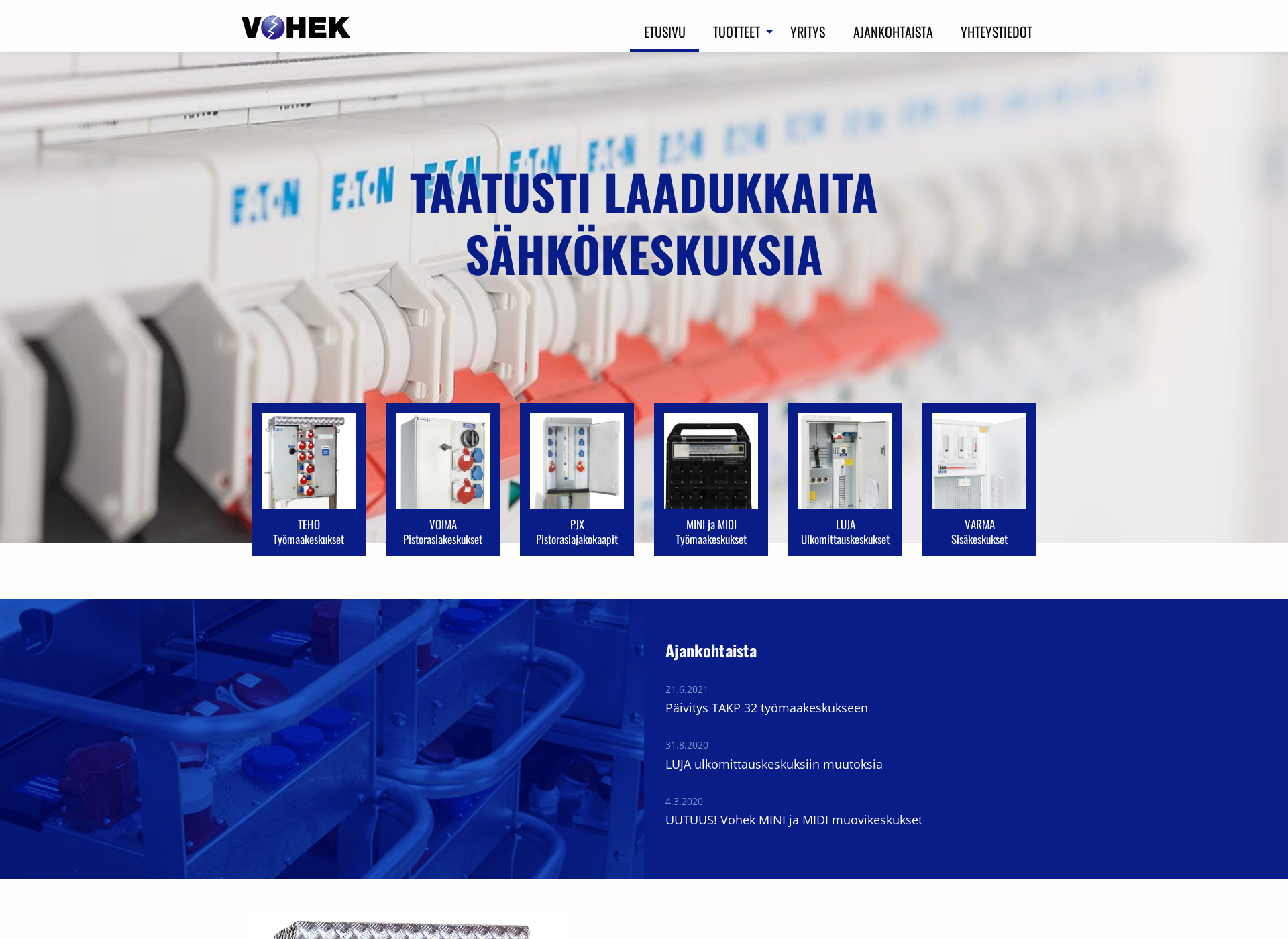 Skärmdump för vohek.fi