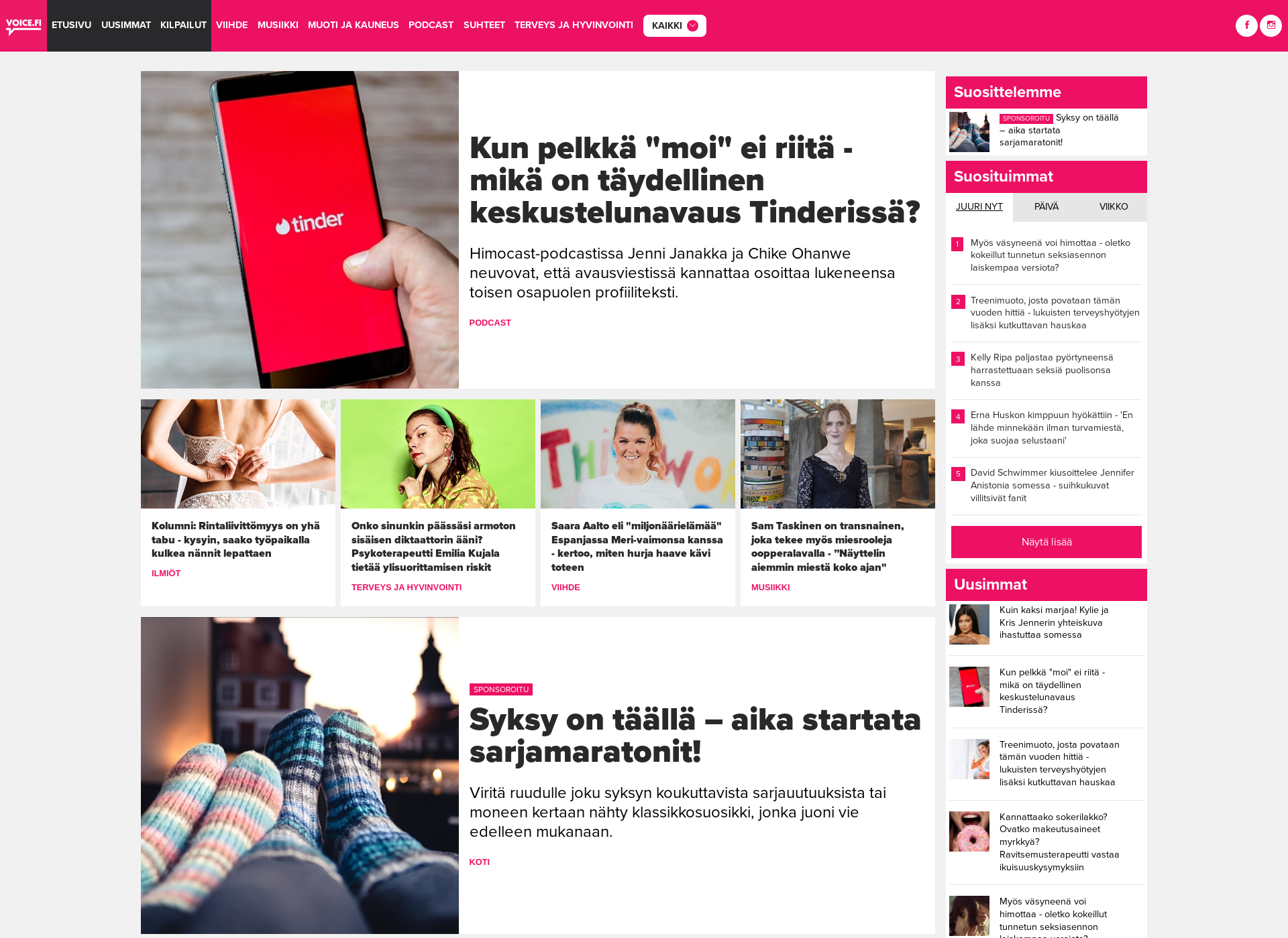 Skärmdump för voice.fi