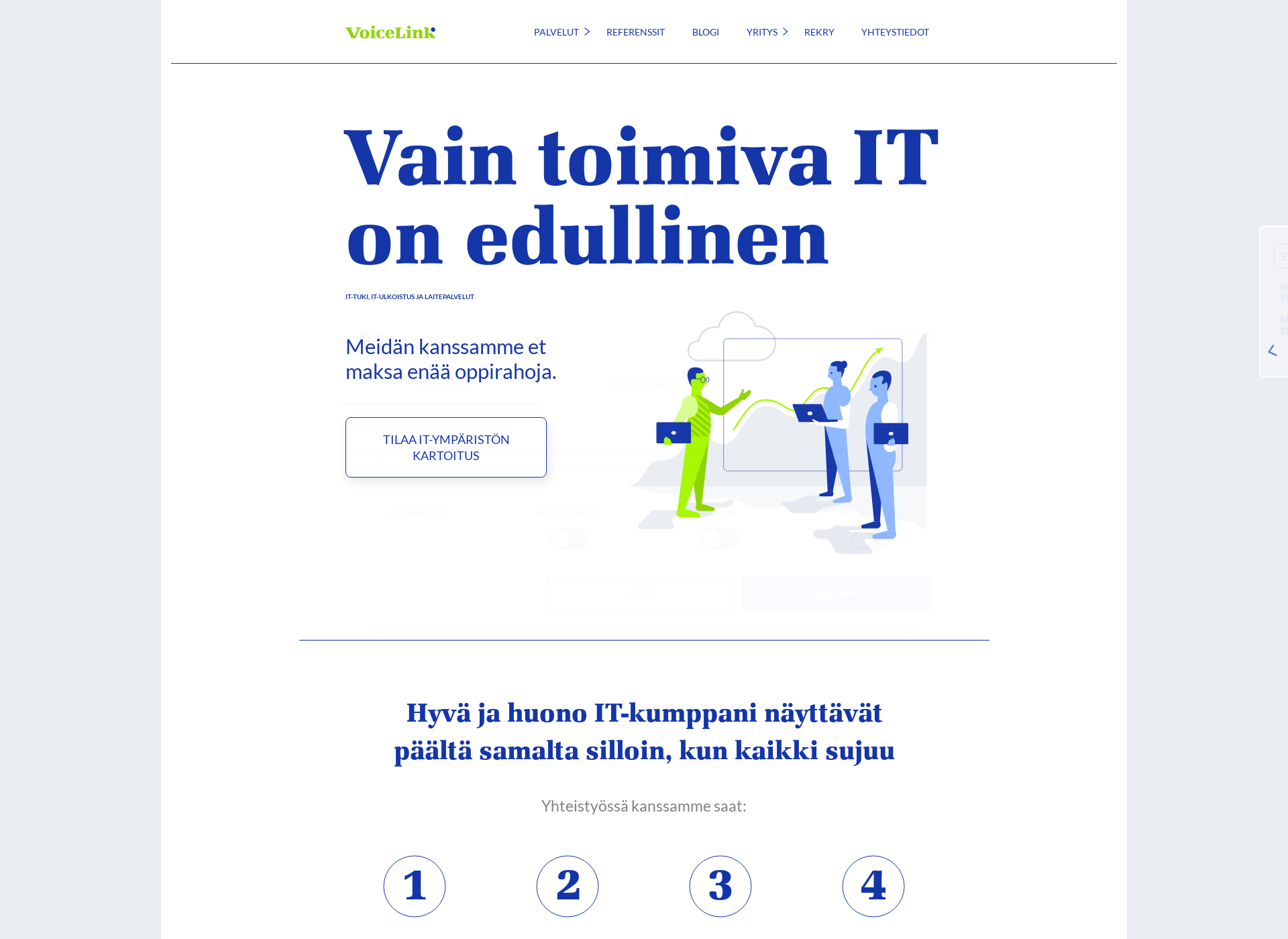 Skärmdump för voicelink.fi