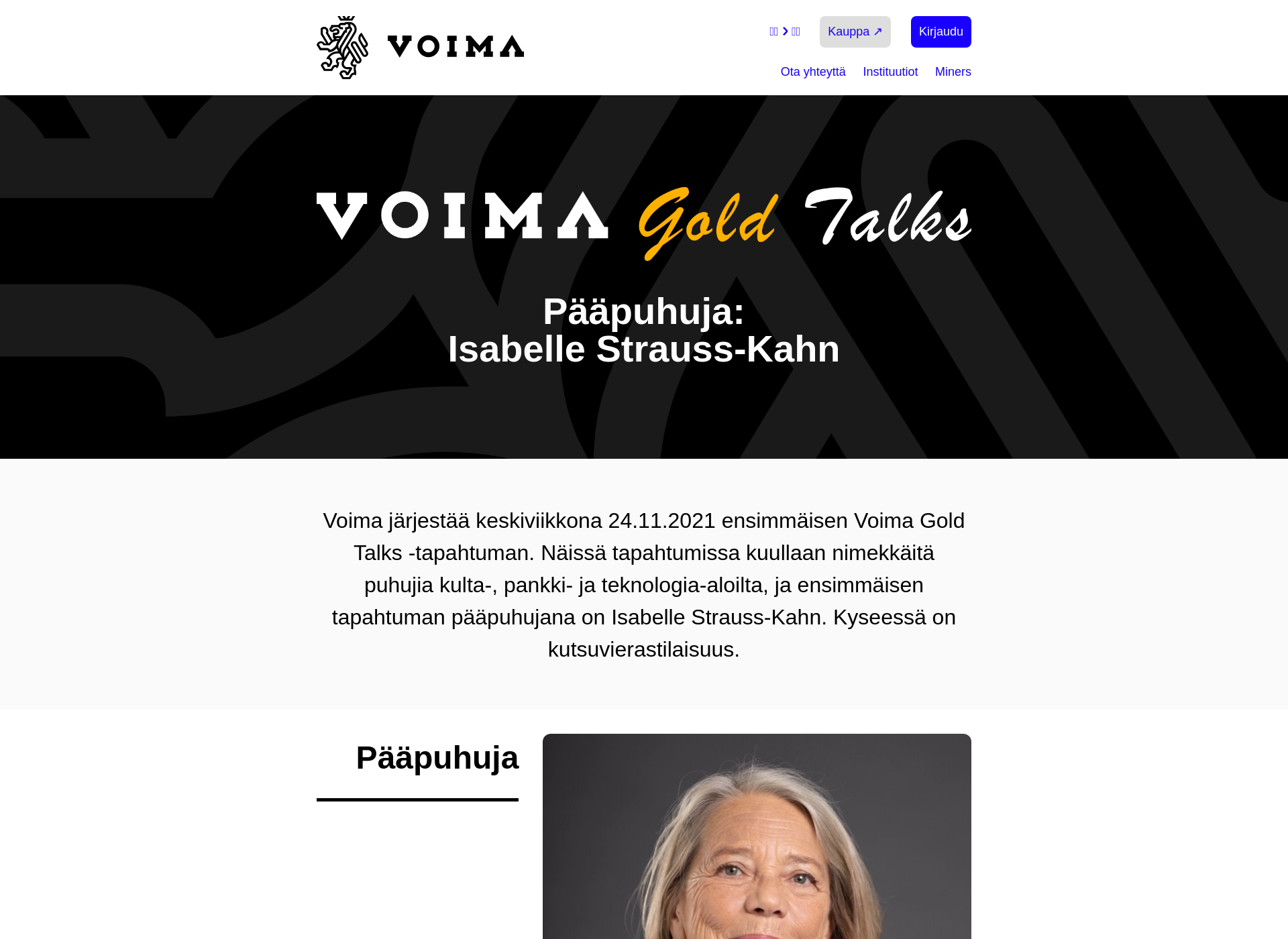 Screenshot for voimagoldtalks.fi