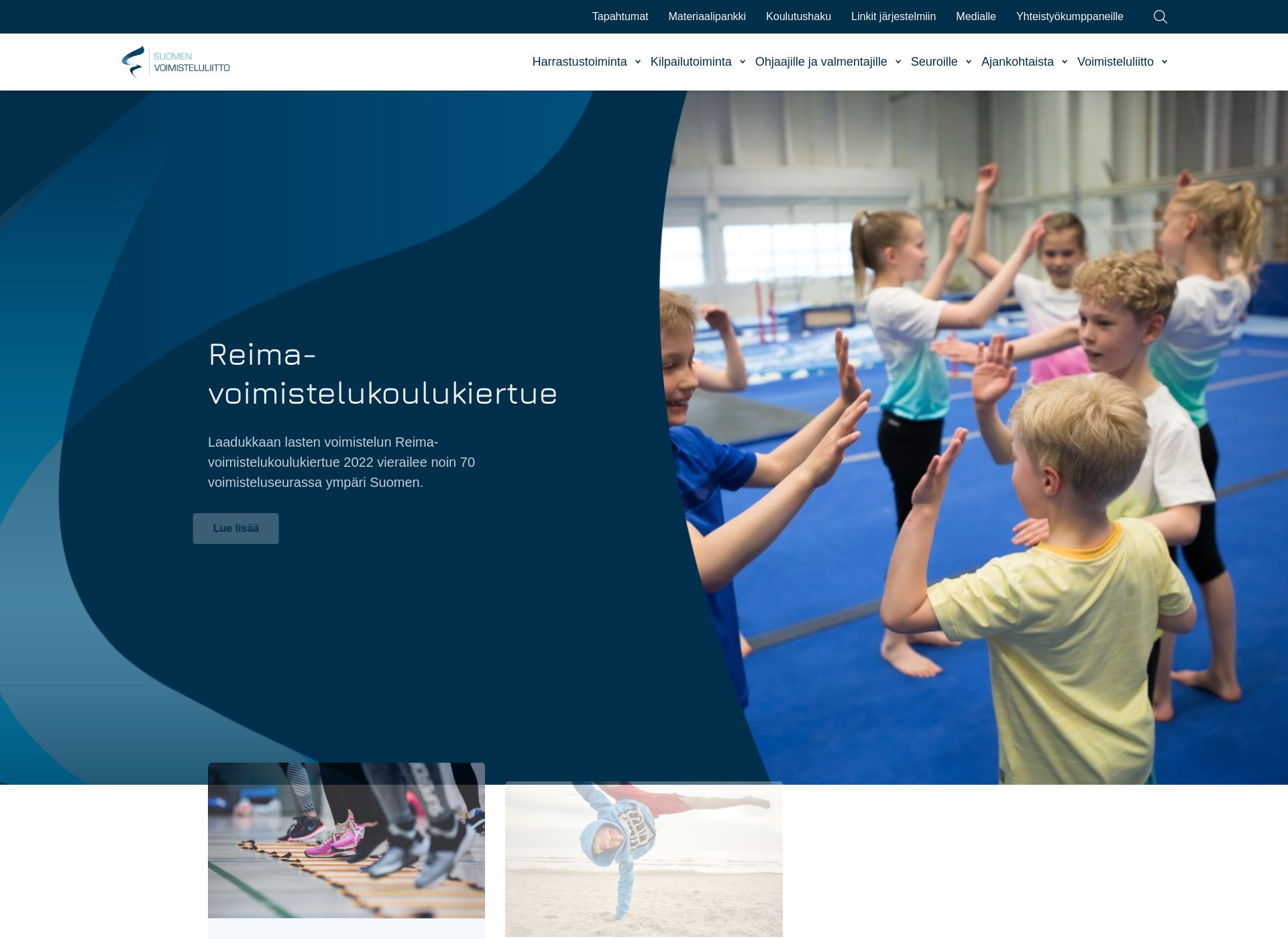 Skärmdump för voimistelu.fi