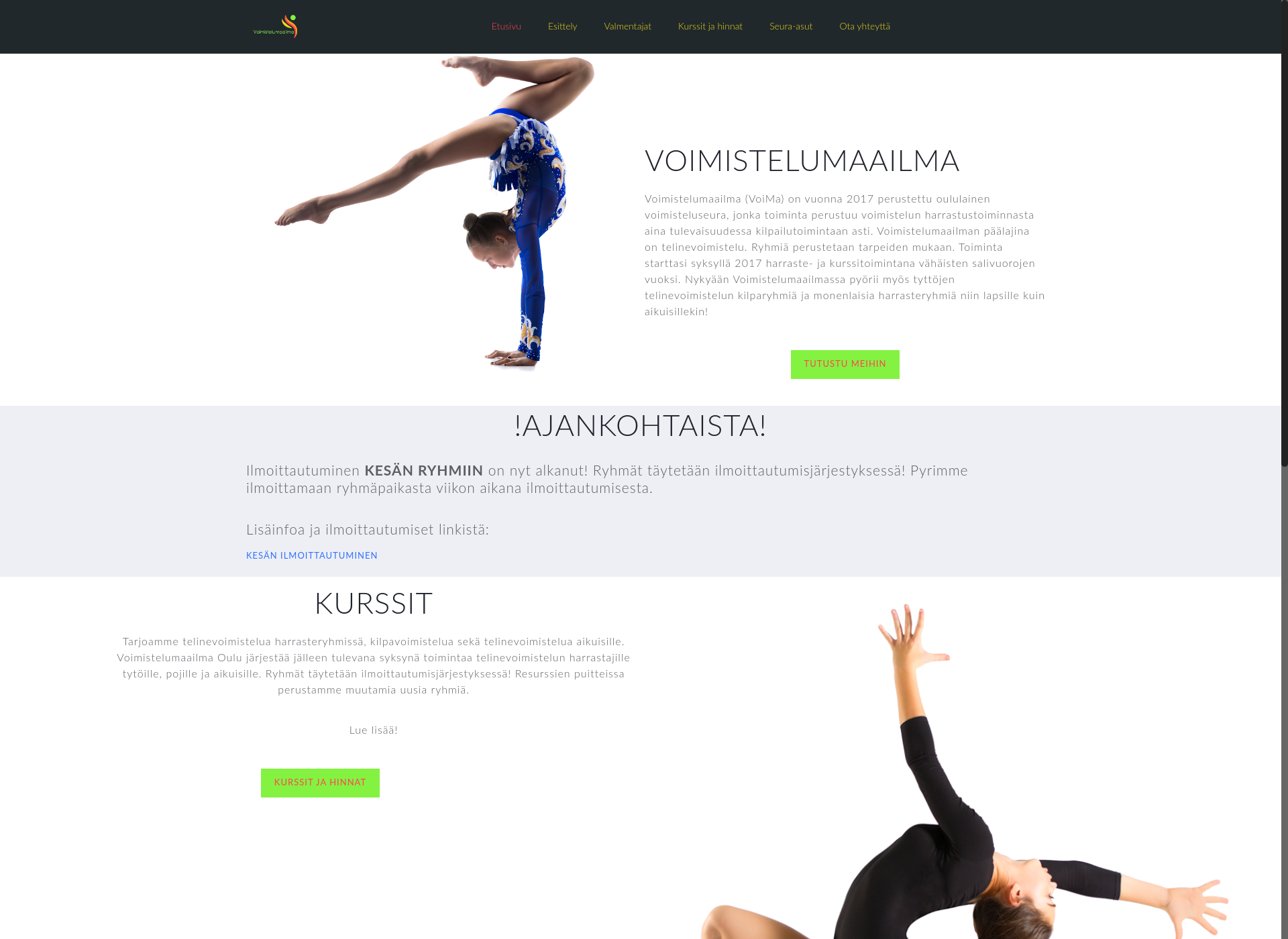 Screenshot for voimistelumaailma.fi