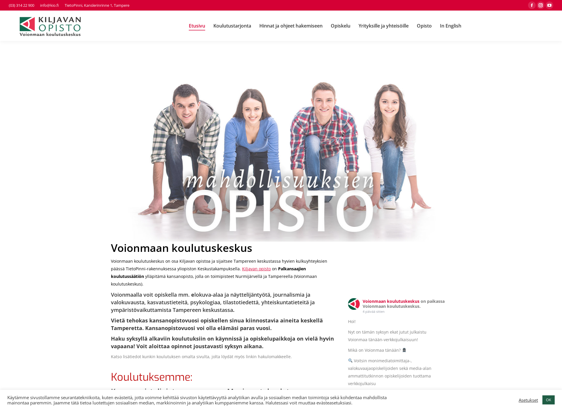 Screenshot for voionmaanopisto.fi