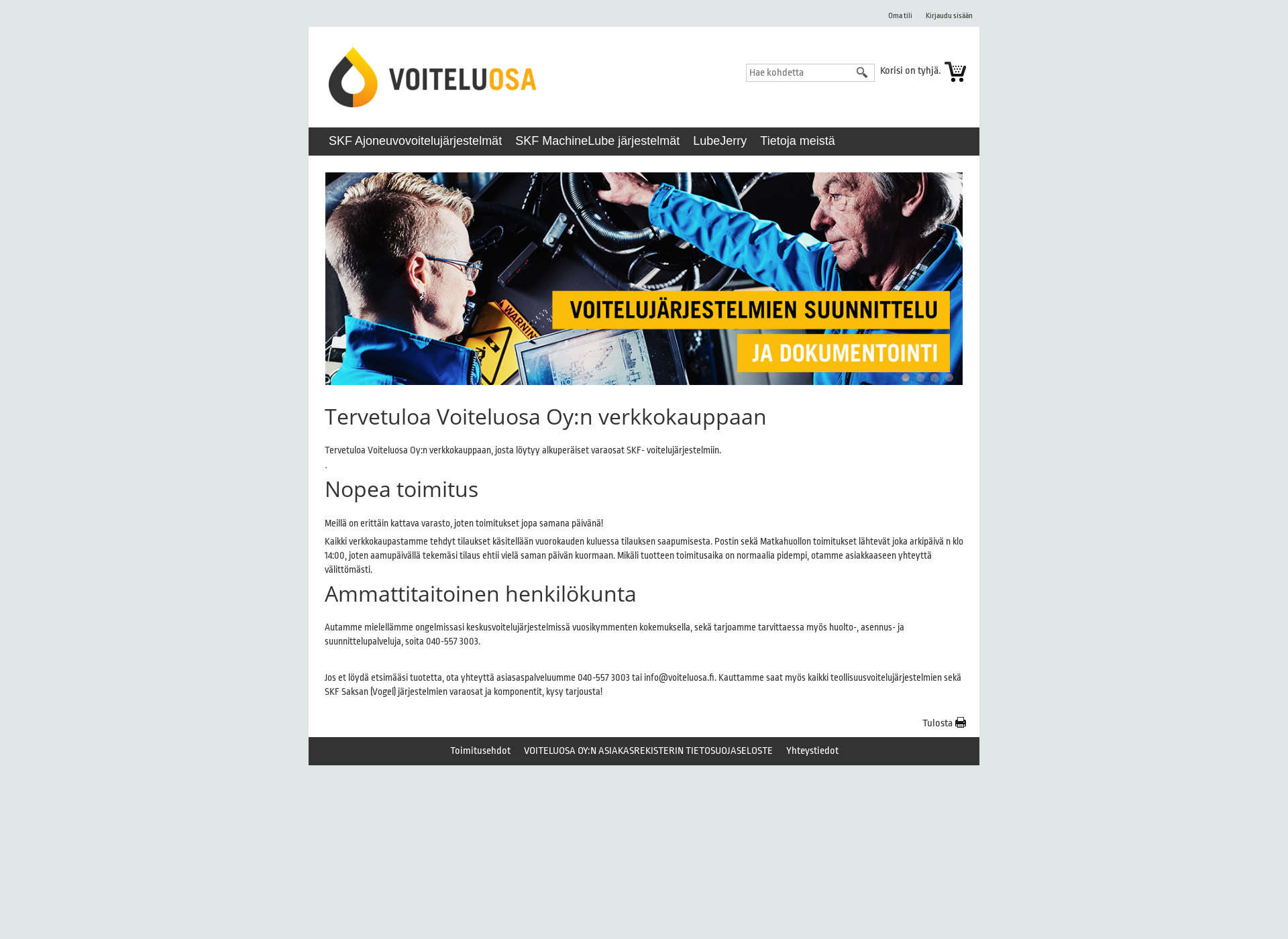 Skärmdump för voiteluosa.fi