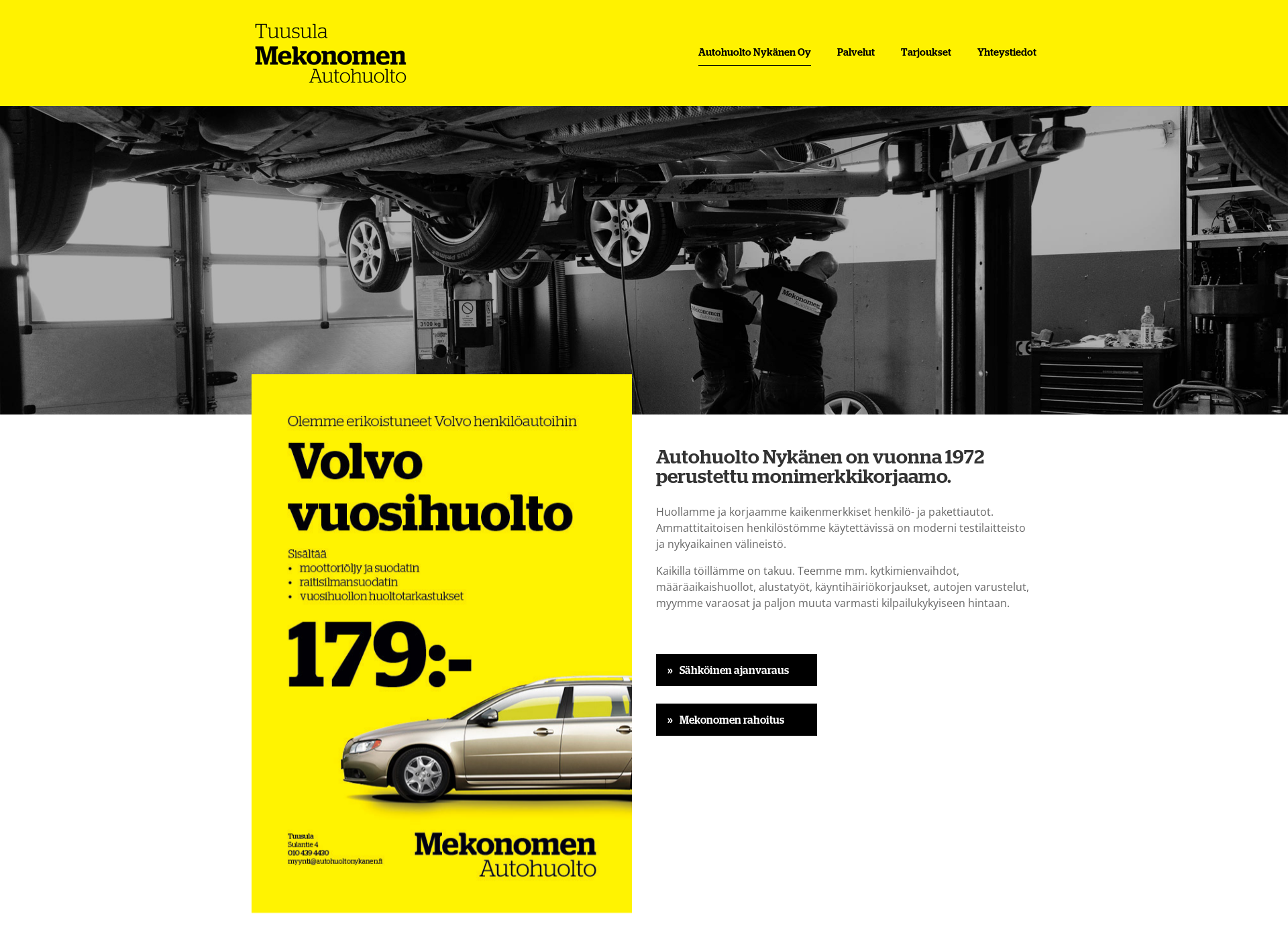 Screenshot for volkswagen-huolto.fi