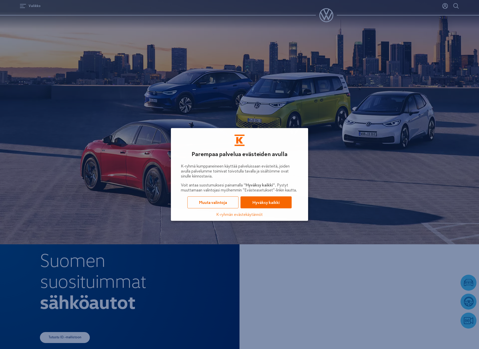 Screenshot for volkswagen.fi