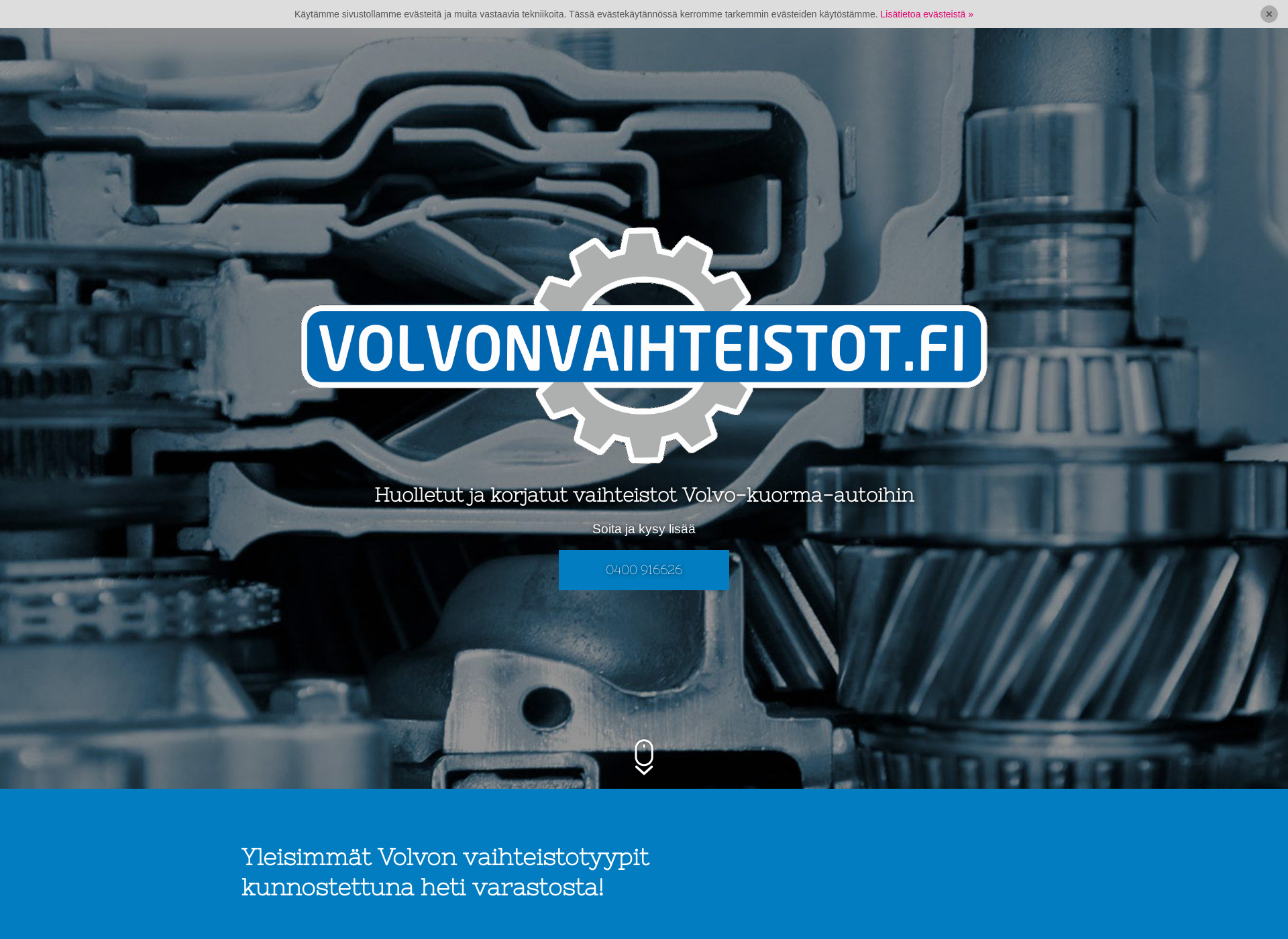 Skärmdump för volvonvaihteistot.fi
