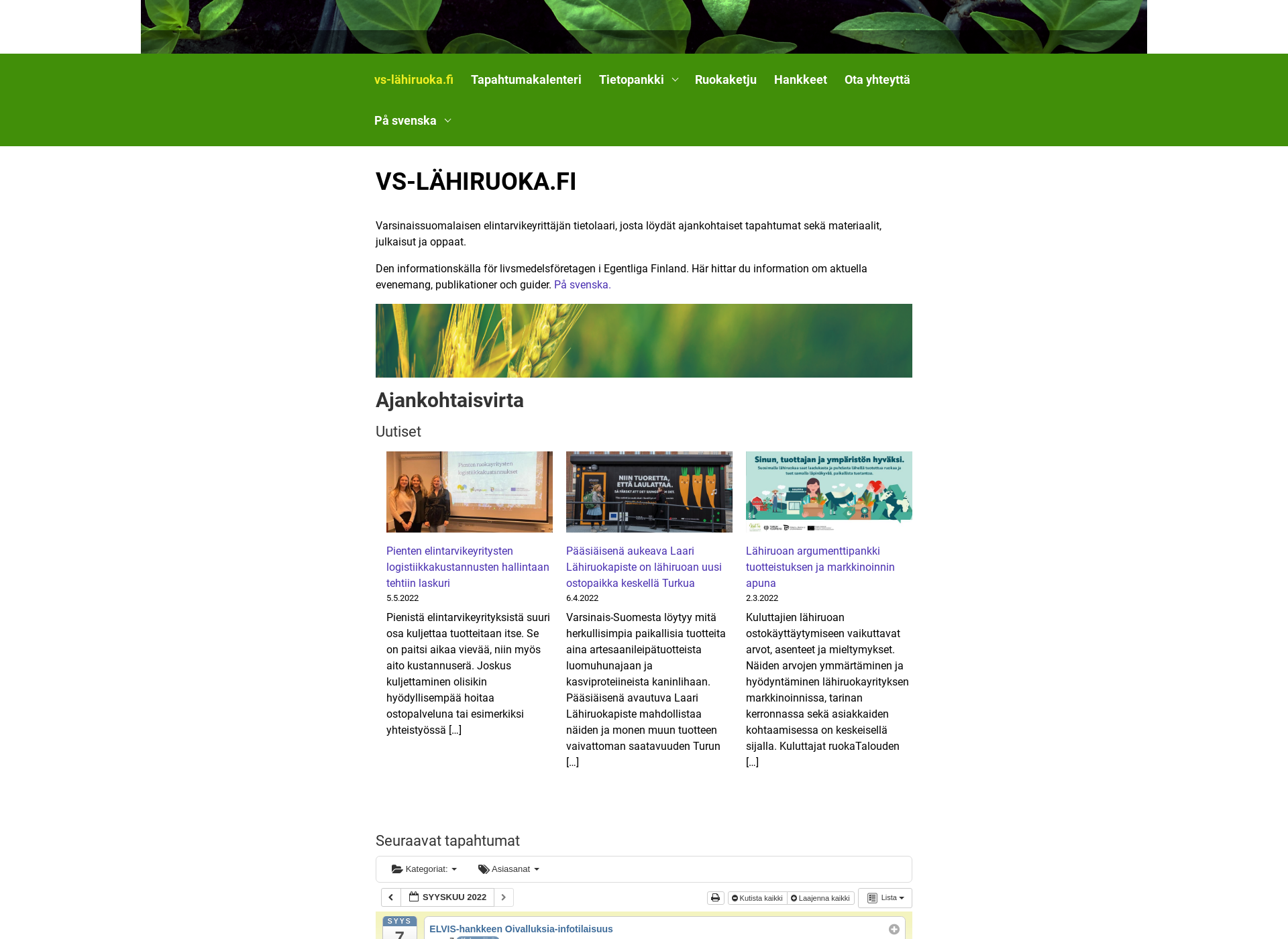 Skärmdump för vs-lähiruoka.fi