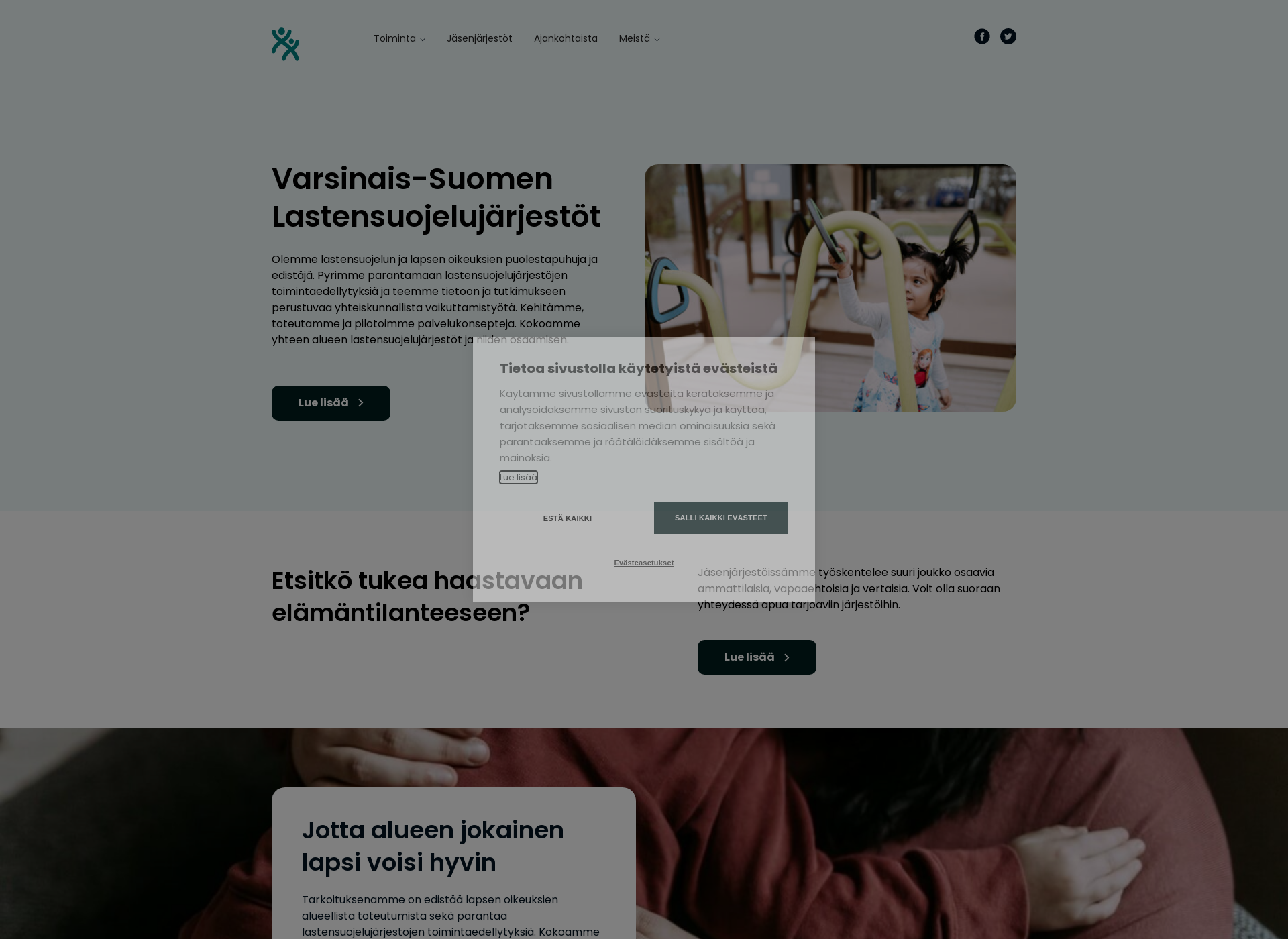 Skärmdump för vslapset.fi