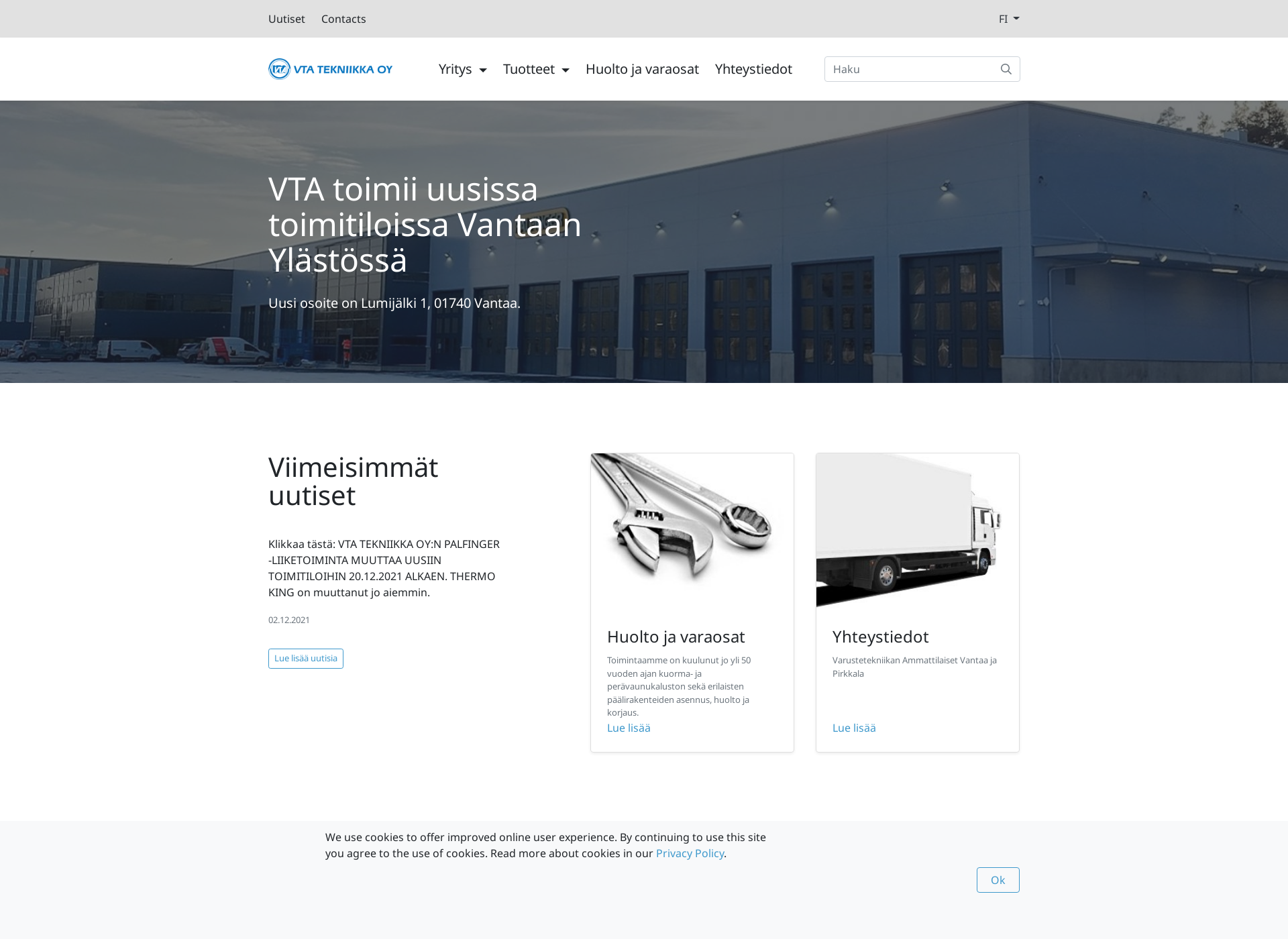 Skärmdump för vta.fi