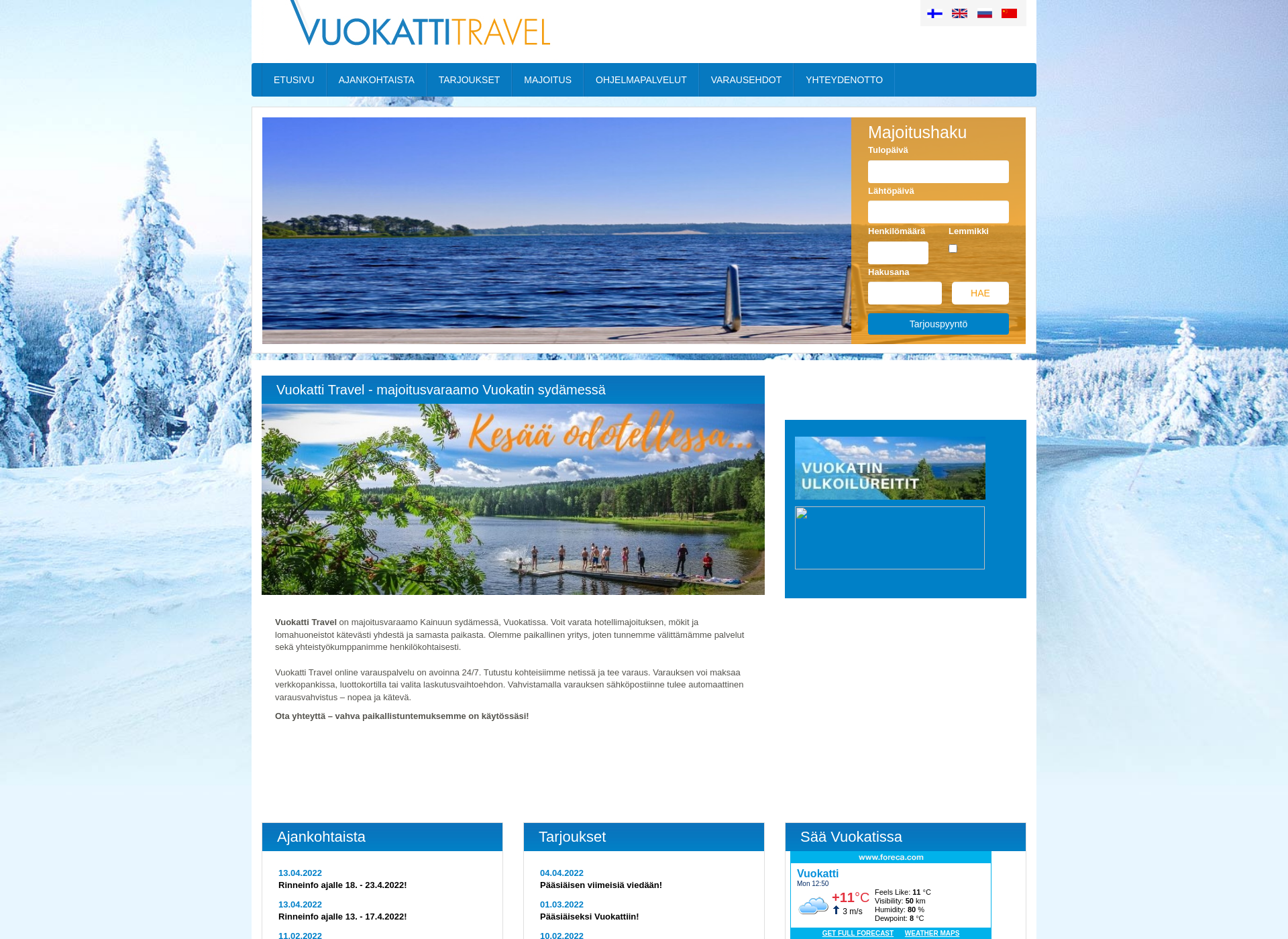Screenshot for vuokattitravel.fi