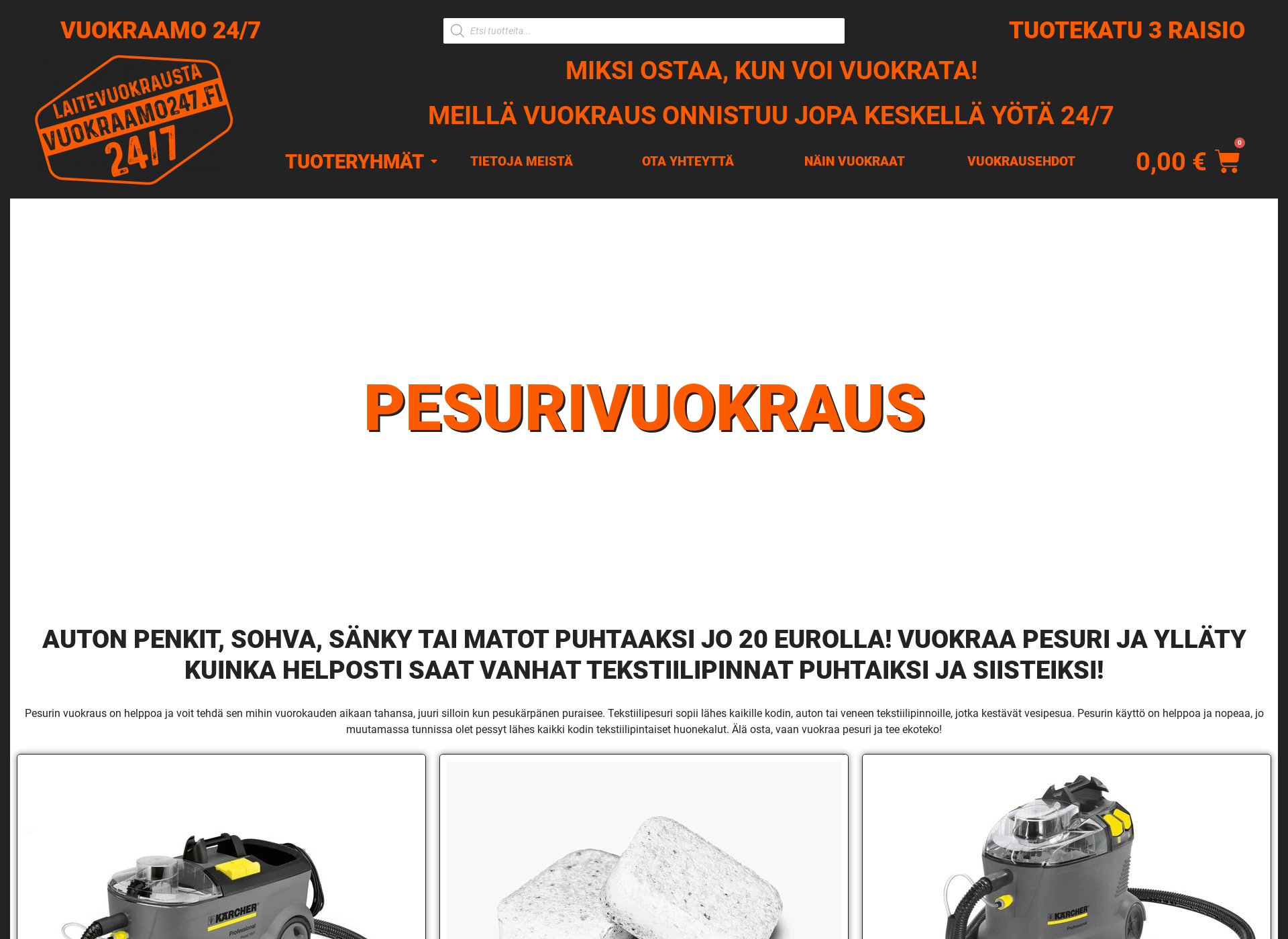Screenshot for vuokraapainehuuhtelulaite.fi