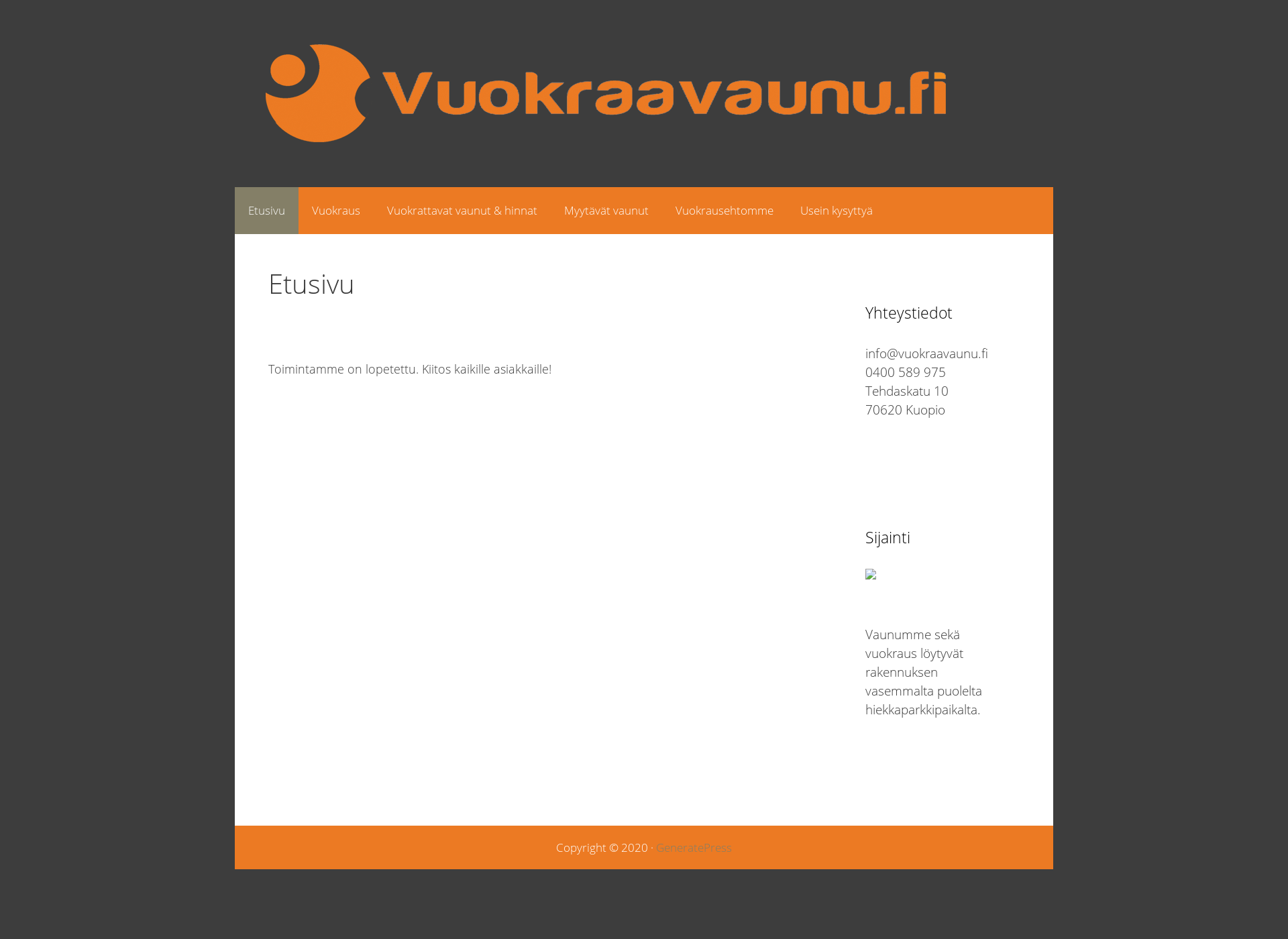 Screenshot for vuokraavaunu.fi