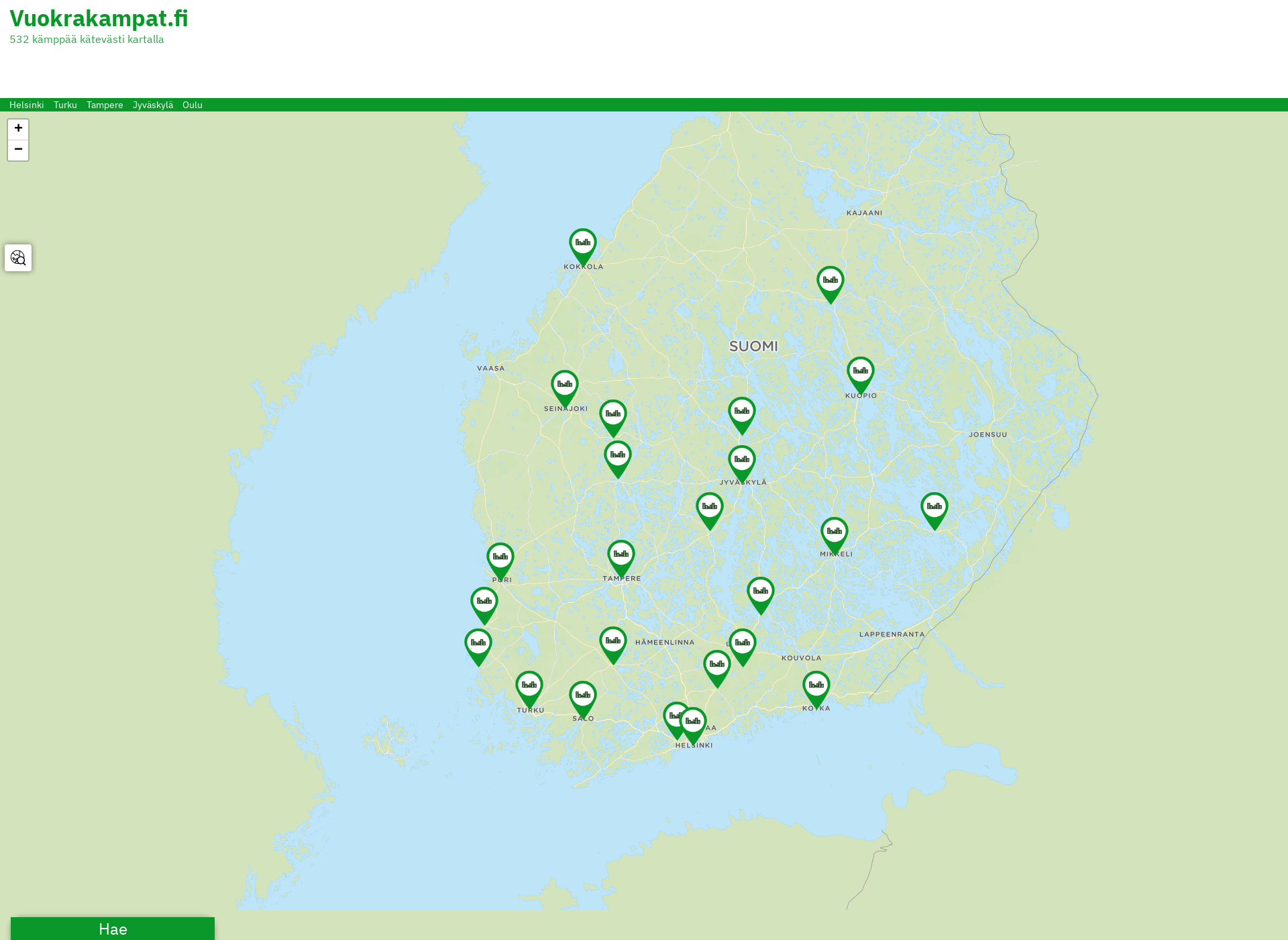 Skärmdump för vuokrakampat.fi