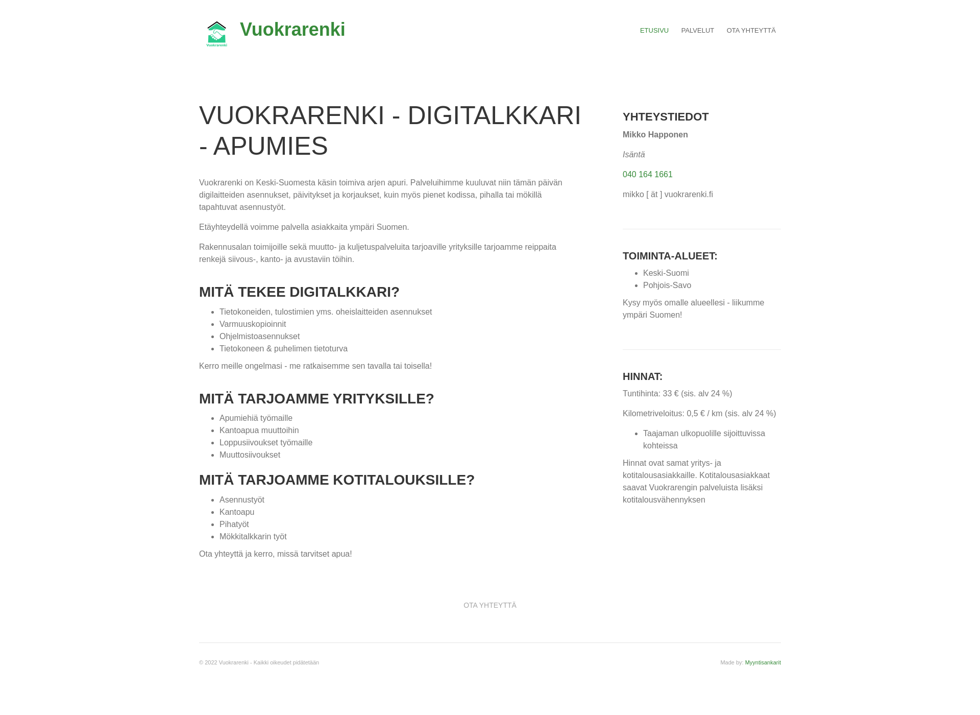 Screenshot for vuokrarenki.fi