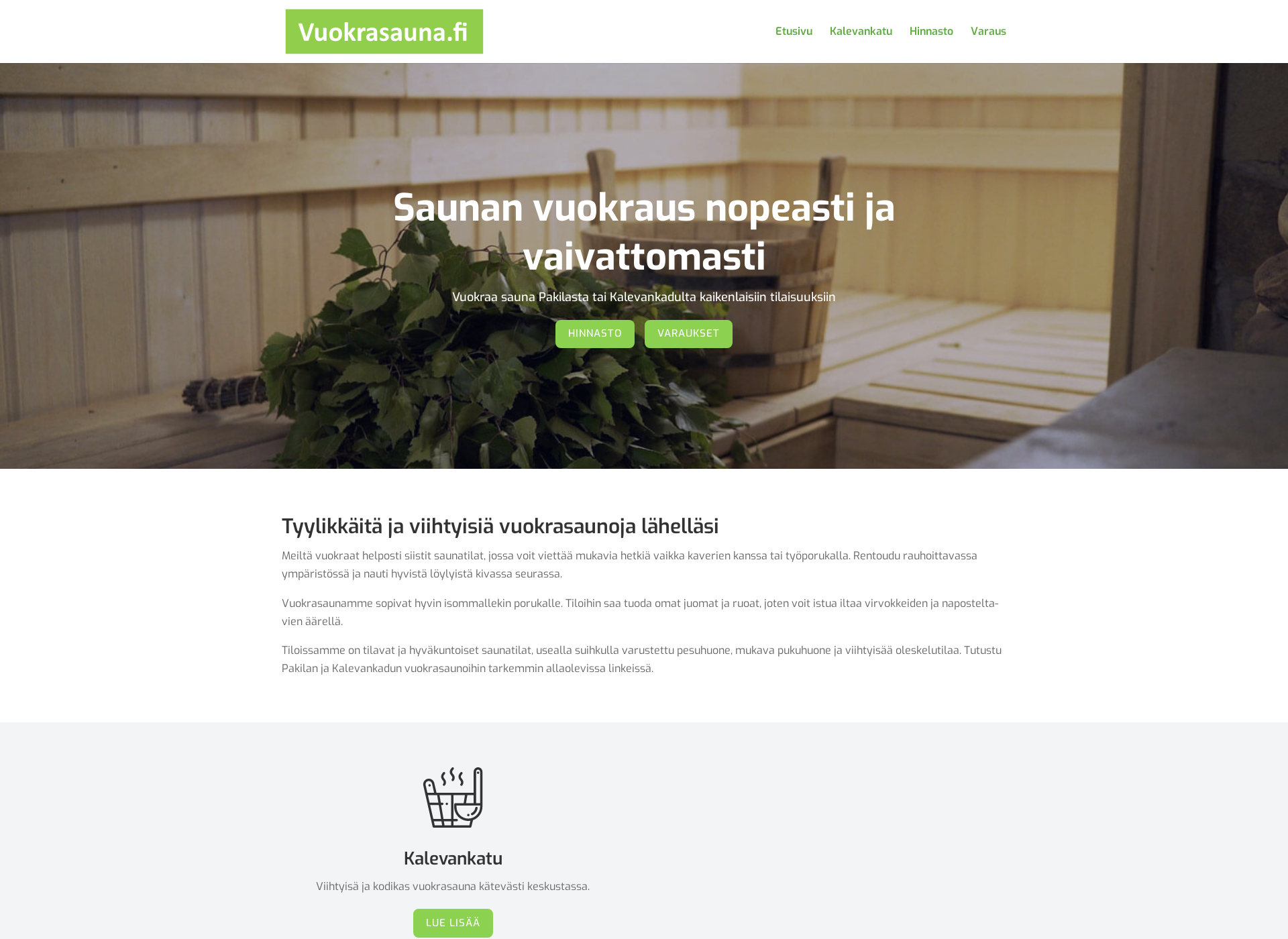Screenshot for vuokrataan-sauna.fi