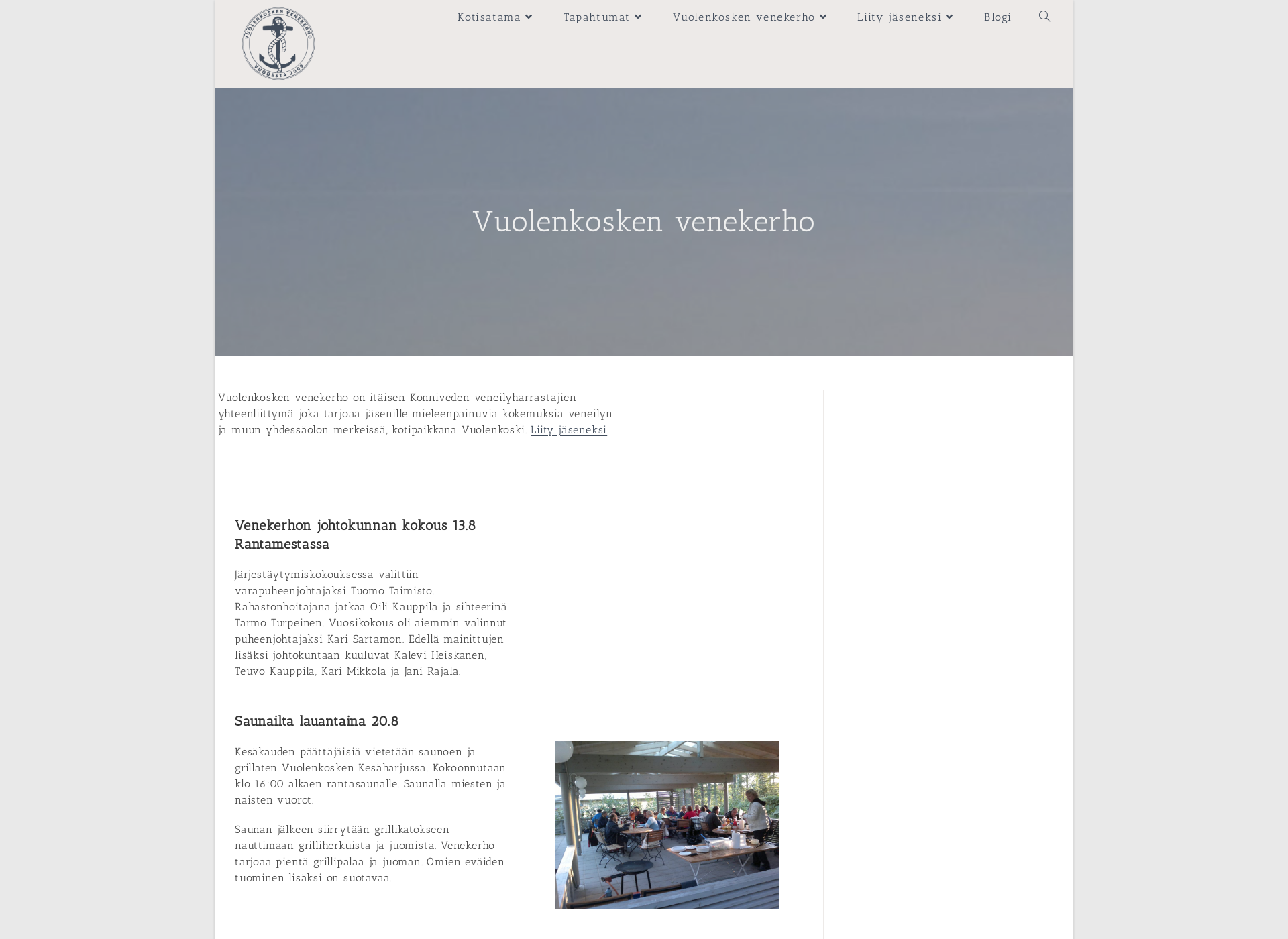 Screenshot for vuolenkoskenvenekerho.fi