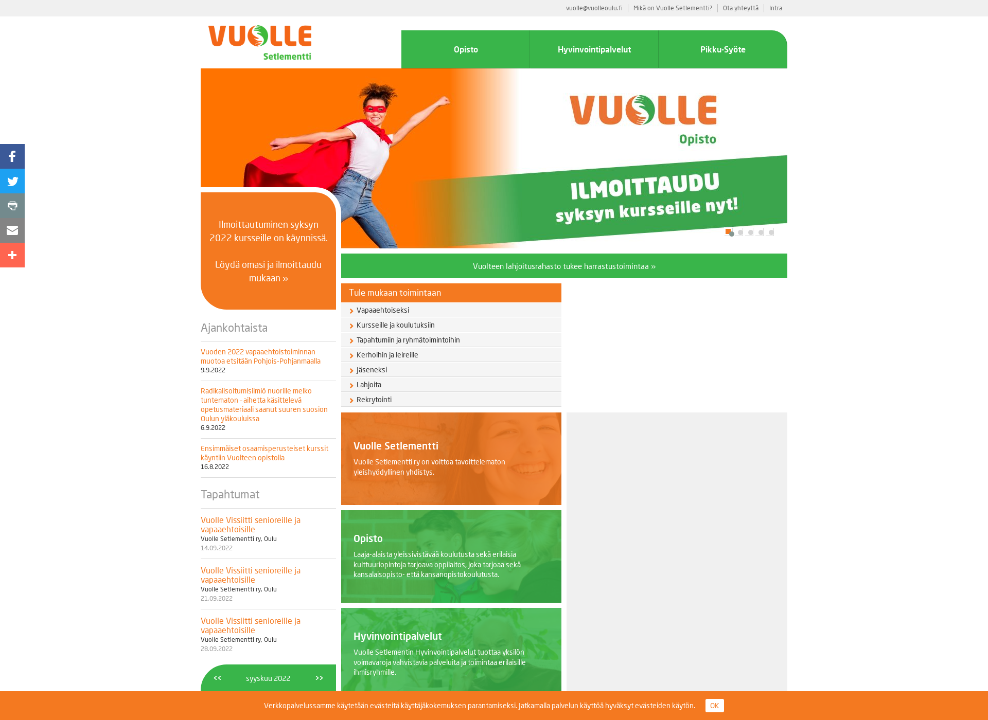Screenshot for vuolleoulu.fi