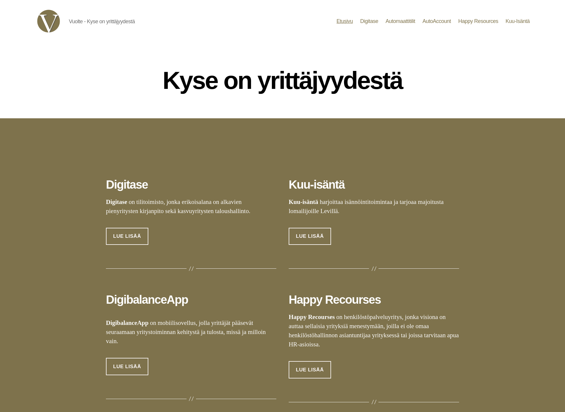 Screenshot for vuolte.fi