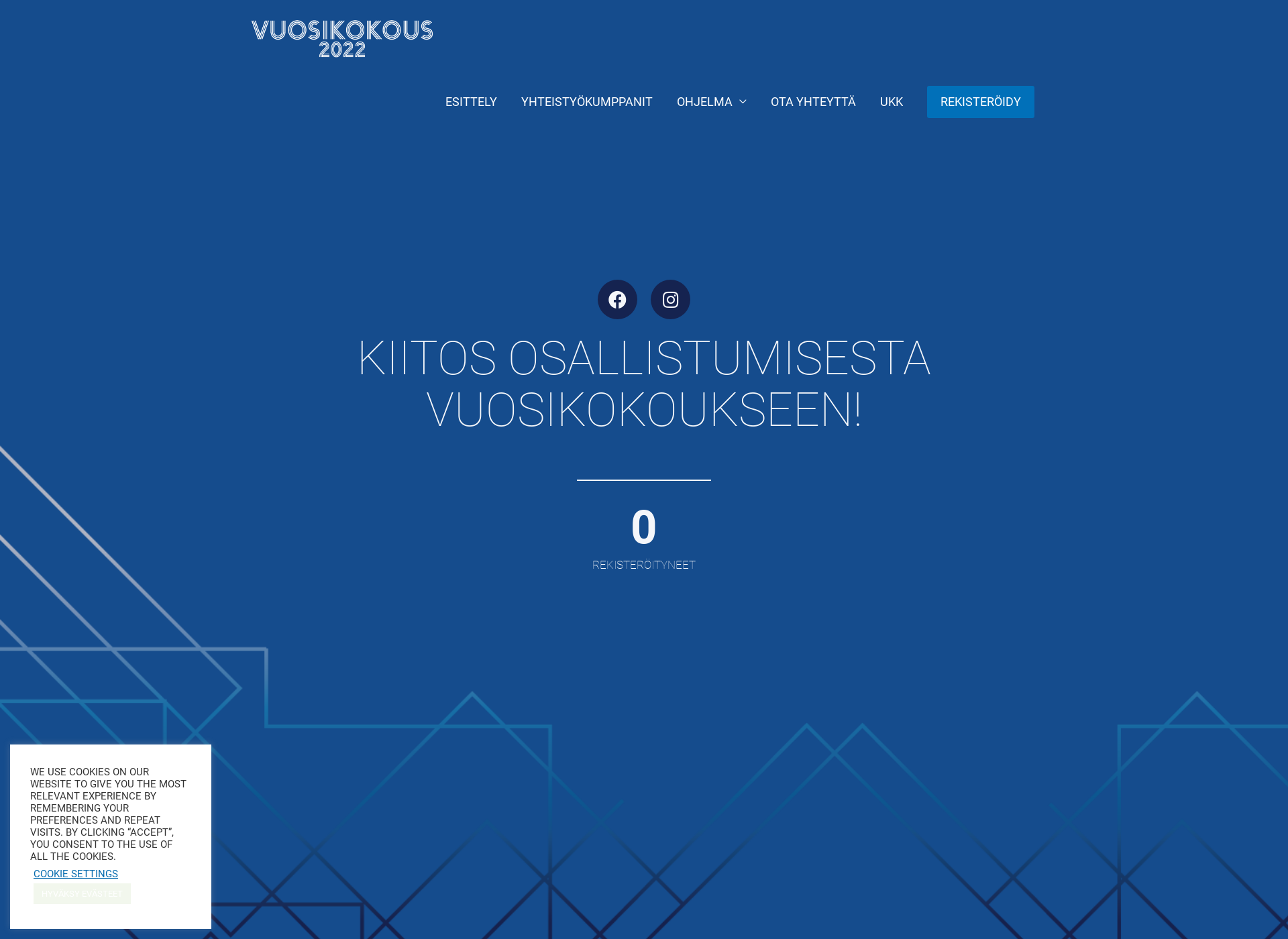Skärmdump för vuosikokous2022.fi
