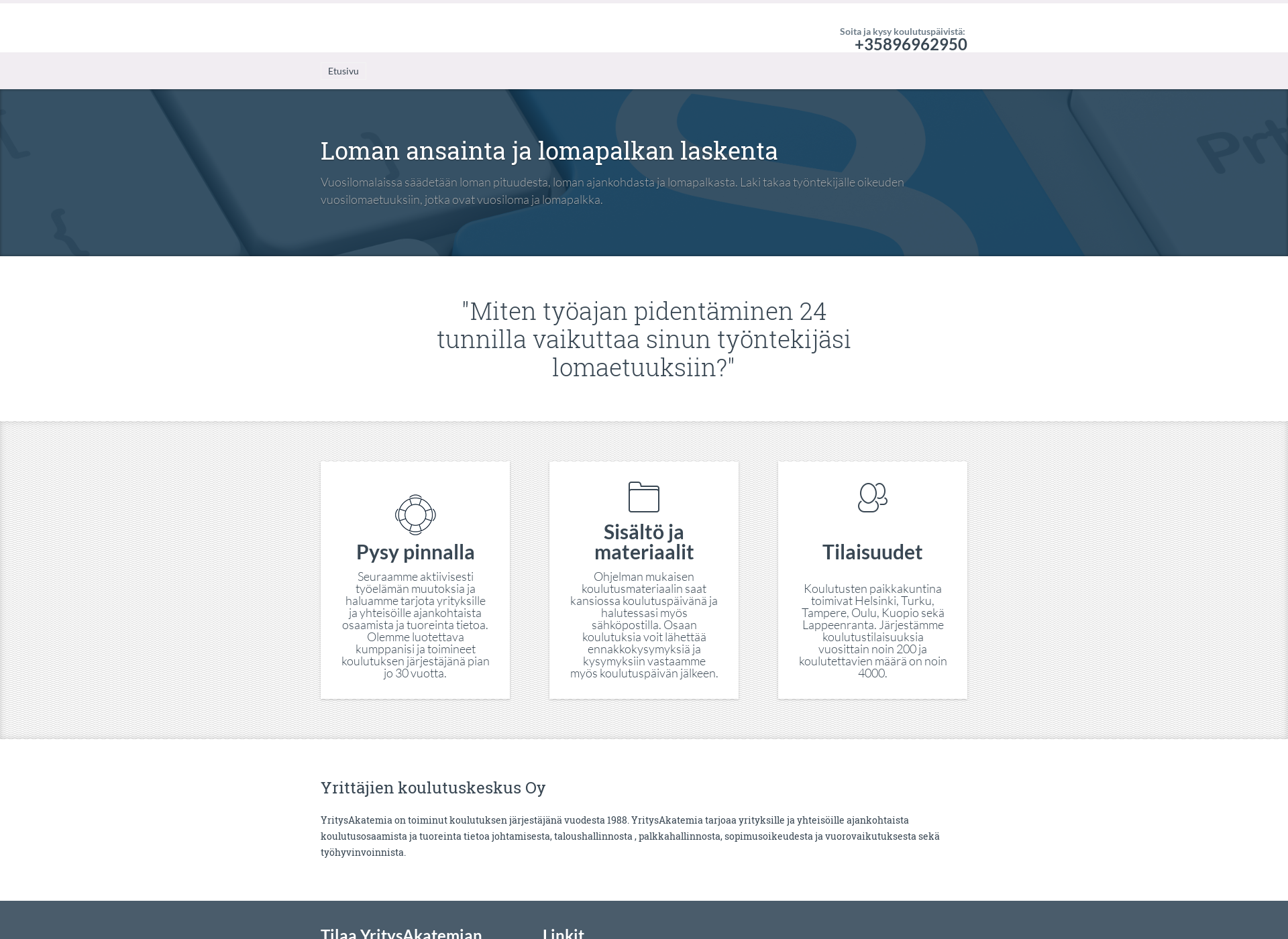 Screenshot for vuosilomalaki.fi
