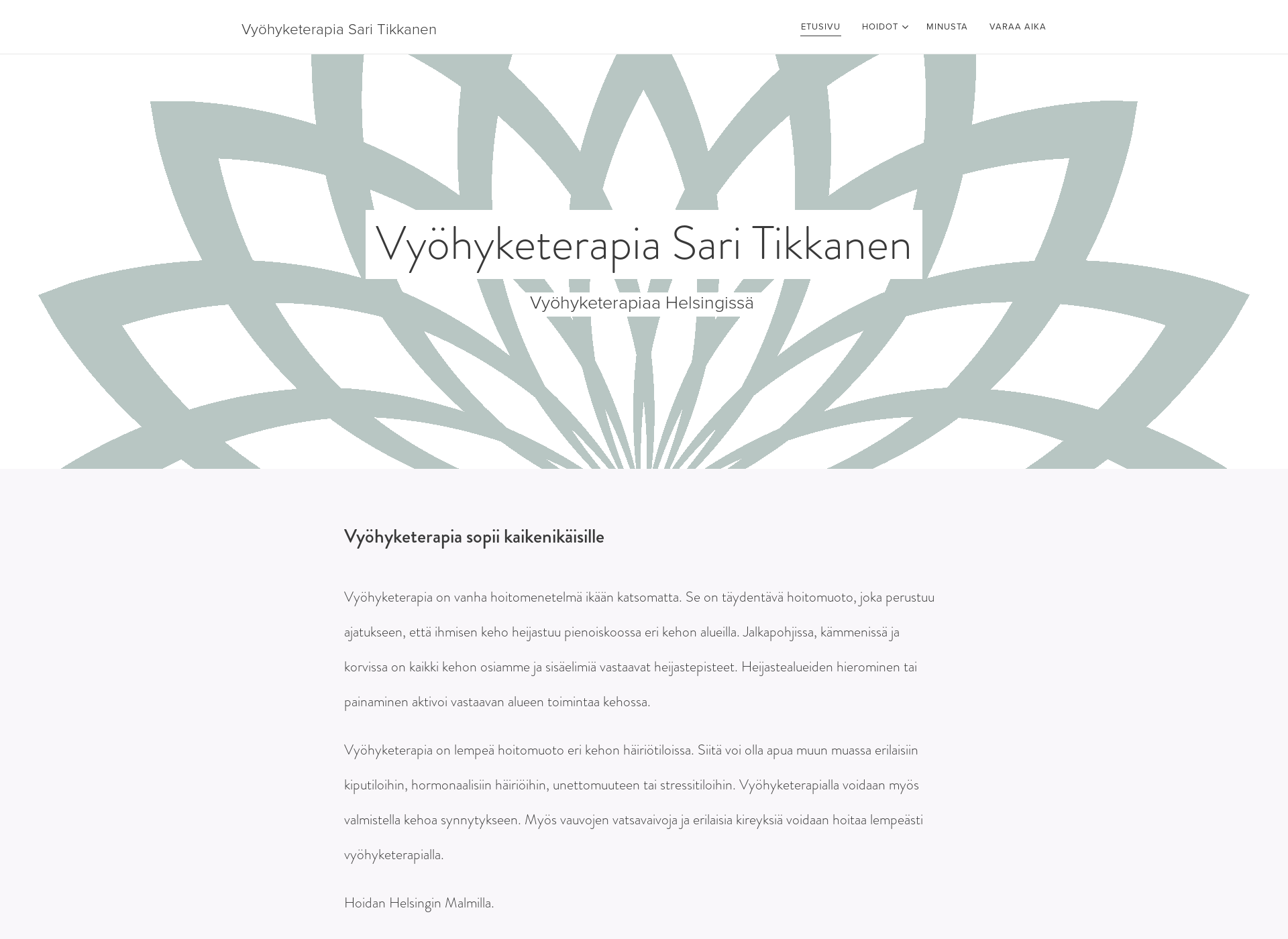 Screenshot for vyohyketerapiasaritikkanen.fi