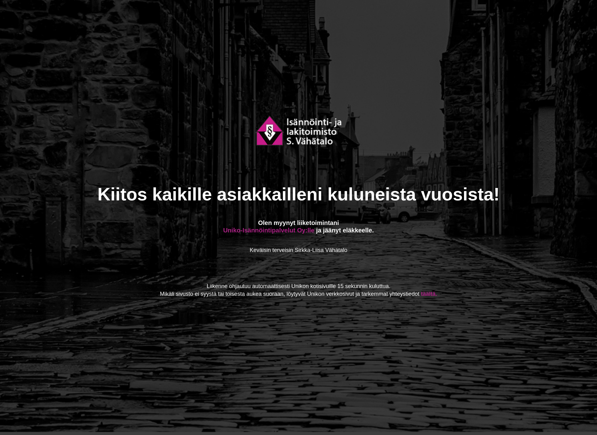 Skärmdump för vähätalo.fi