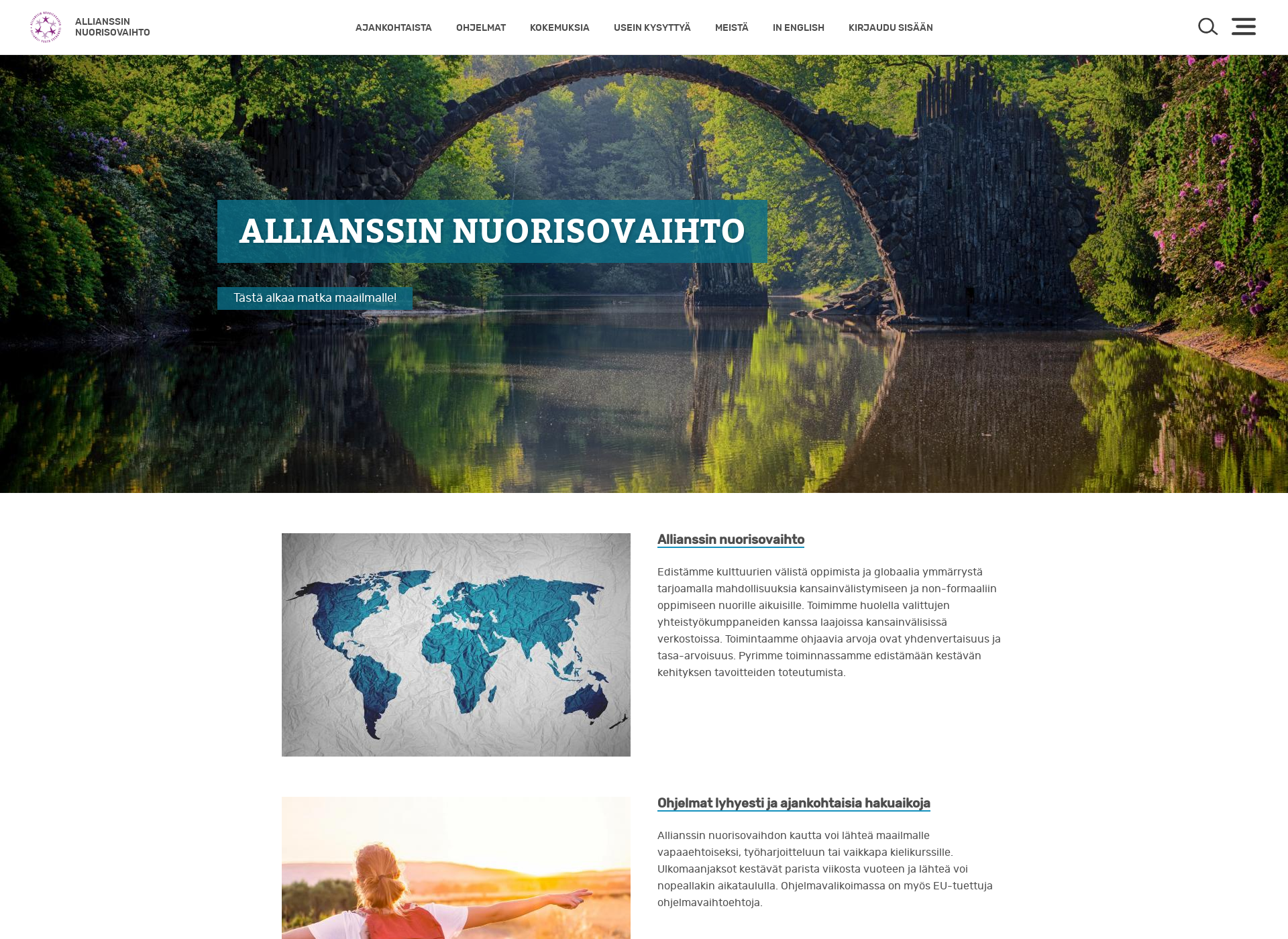 Screenshot for välivuosiulkomailla.fi
