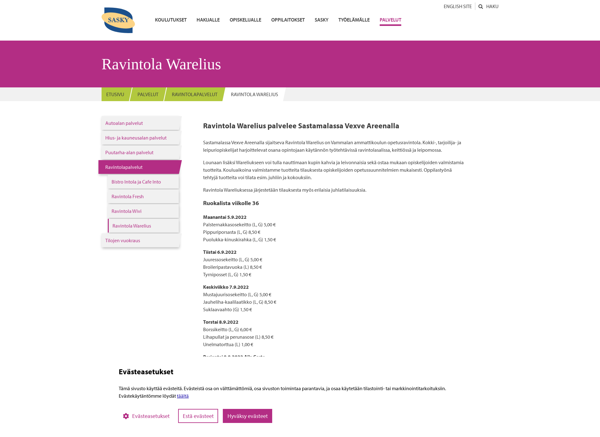 Screenshot for warelius.fi