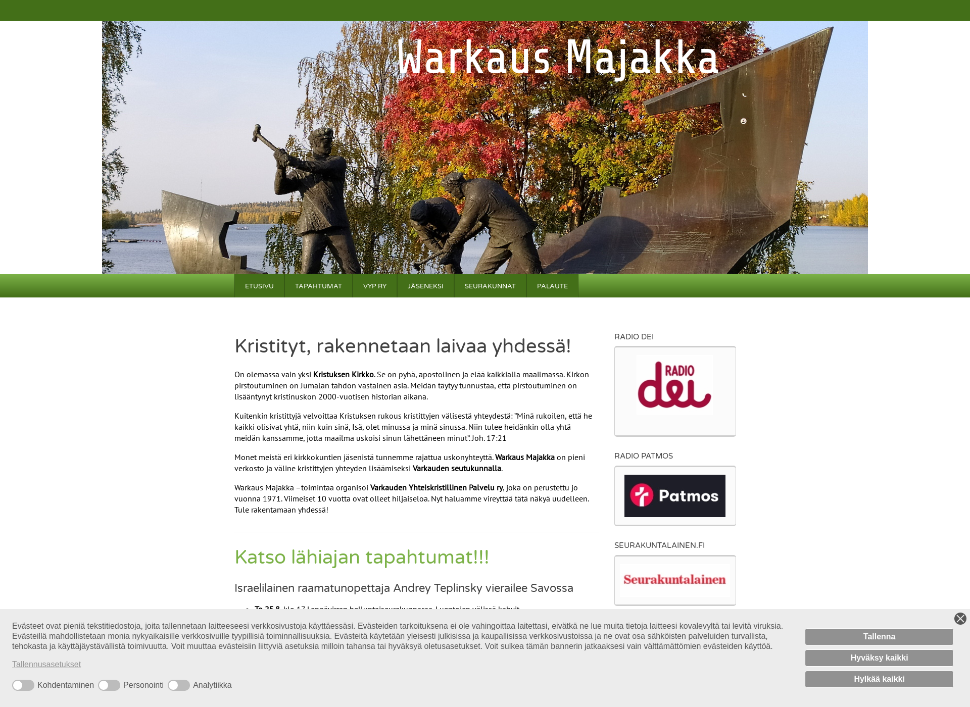 Skärmdump för warkausmajakka.fi