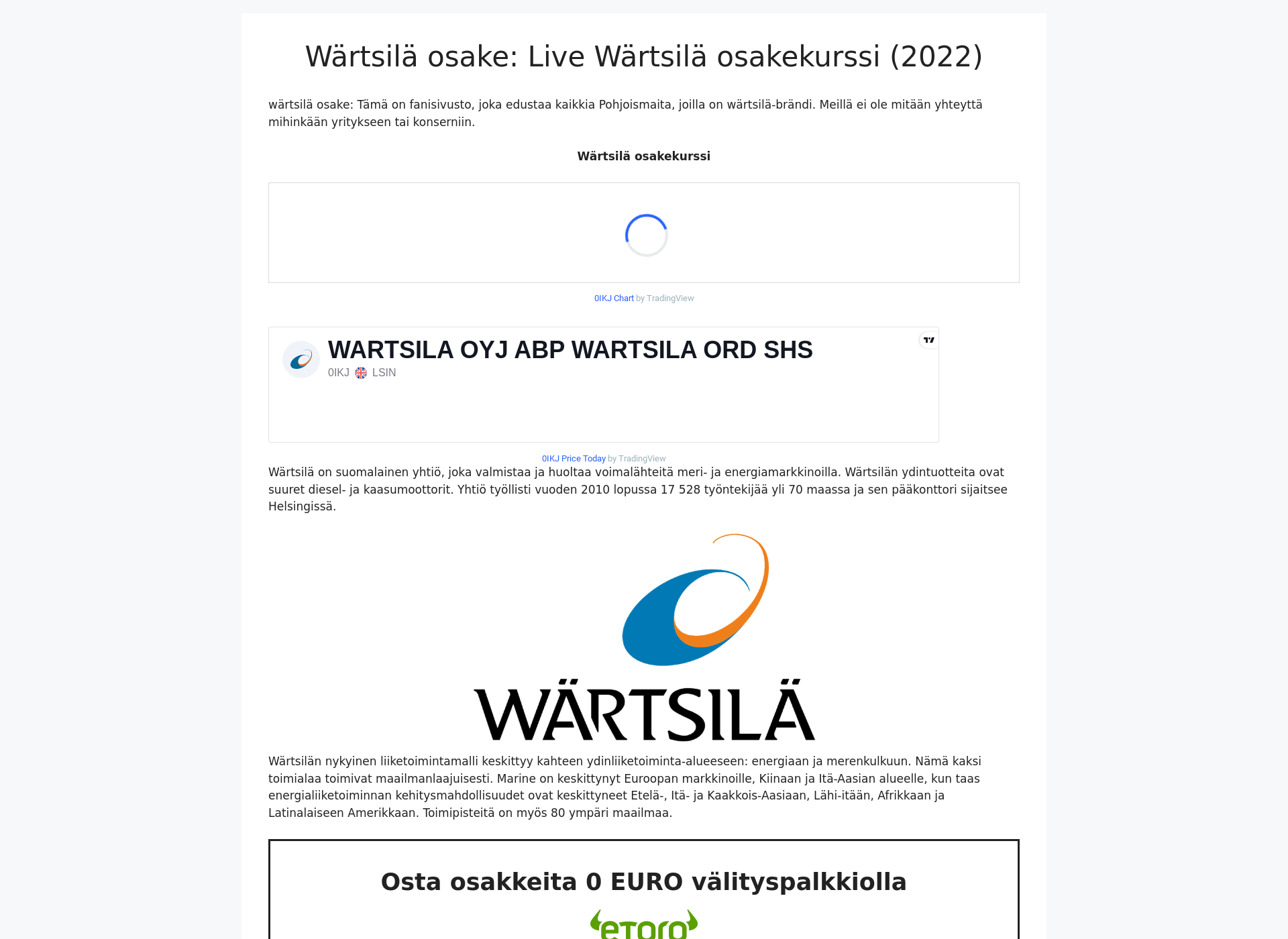 Screenshot for wartsila-osake.fi
