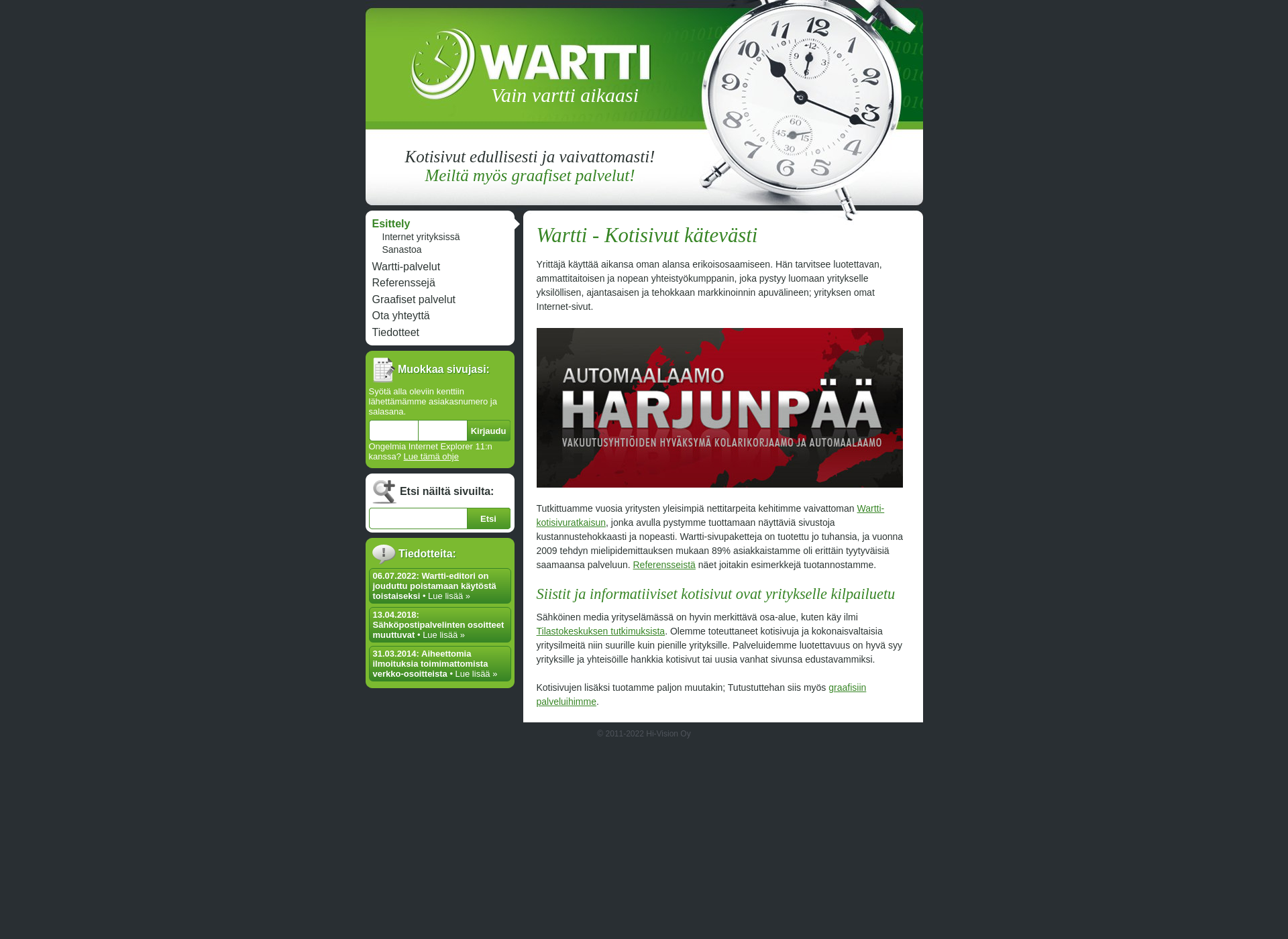 Screenshot for wartti.fi